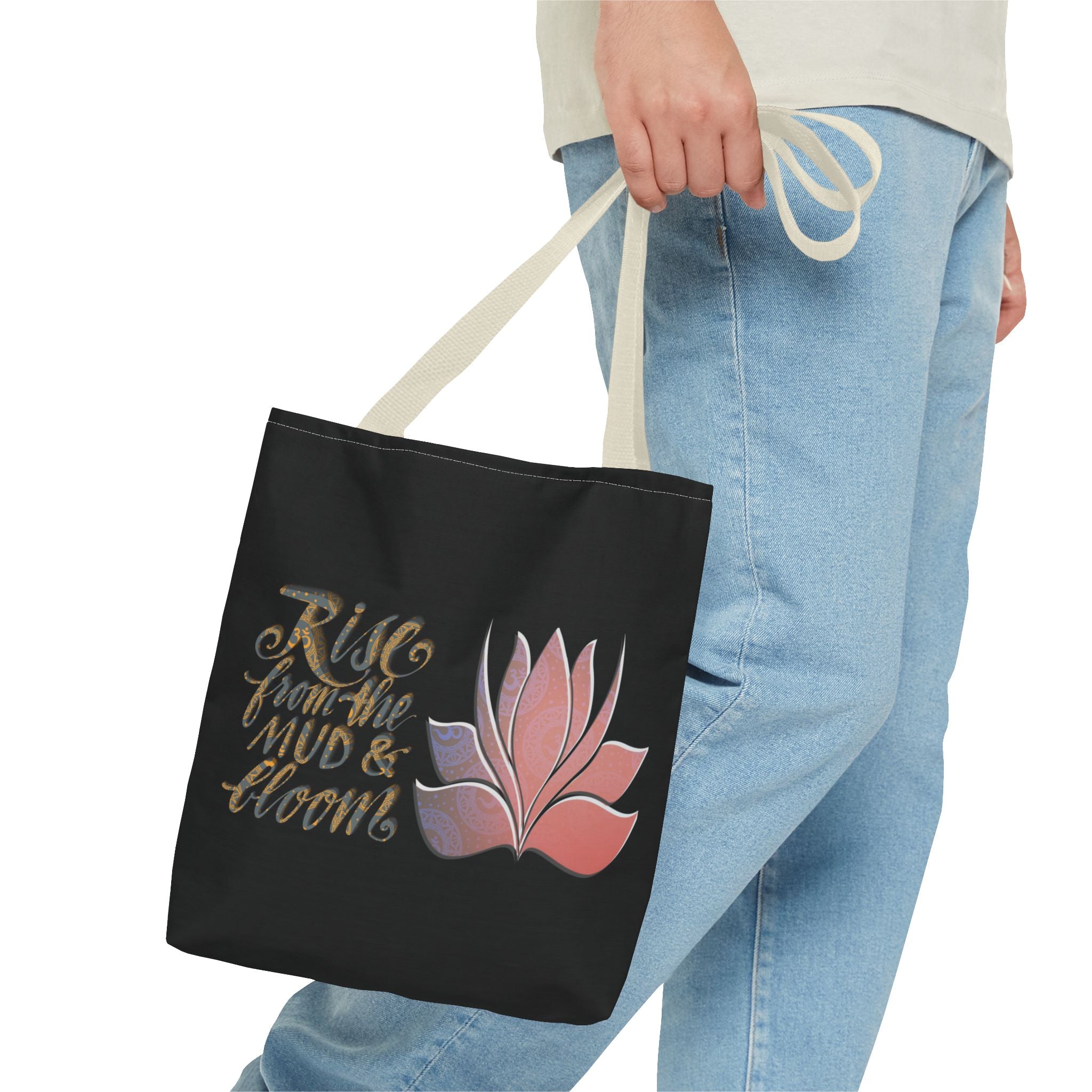 Rise from the Mud & Bloom Tote Bag – Inspirational Flower Design
