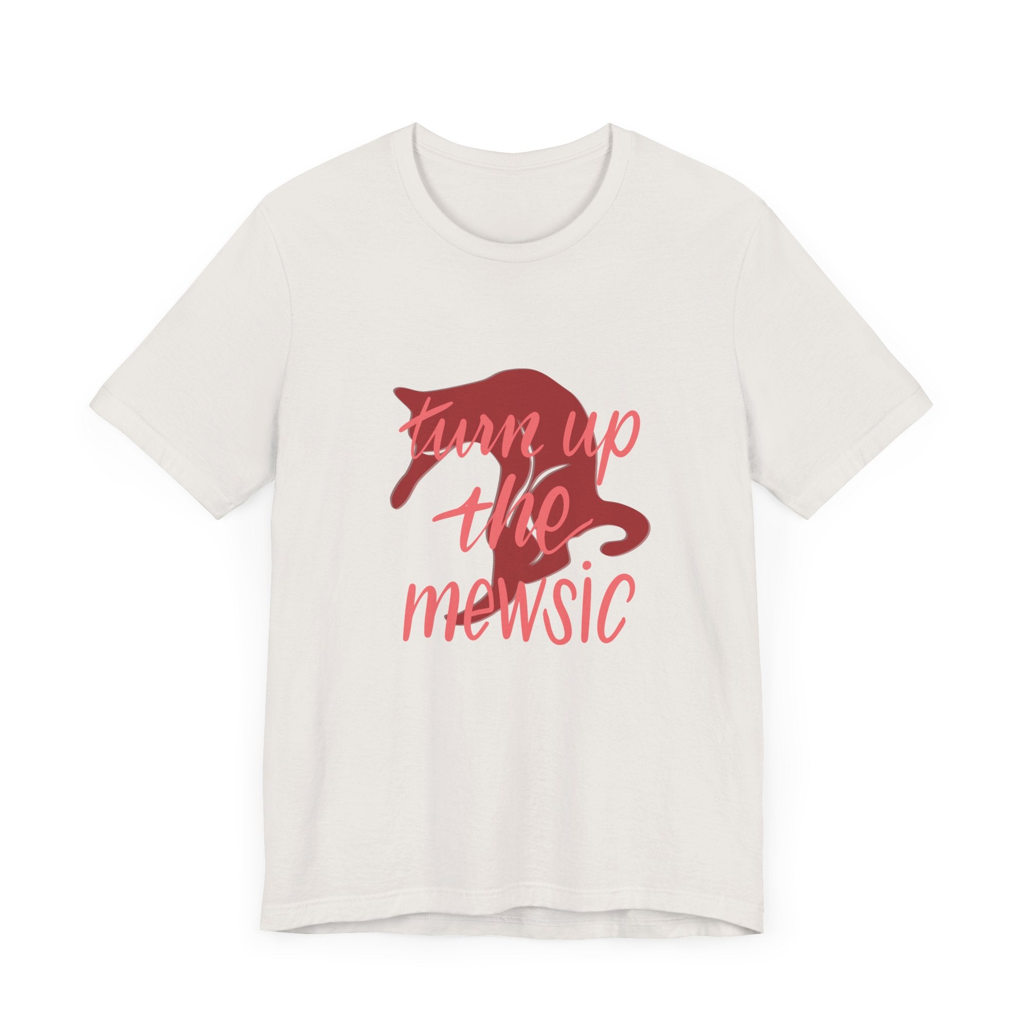 Fun Music Unisex Jersey Tee - "Turn Up The Mewsic"