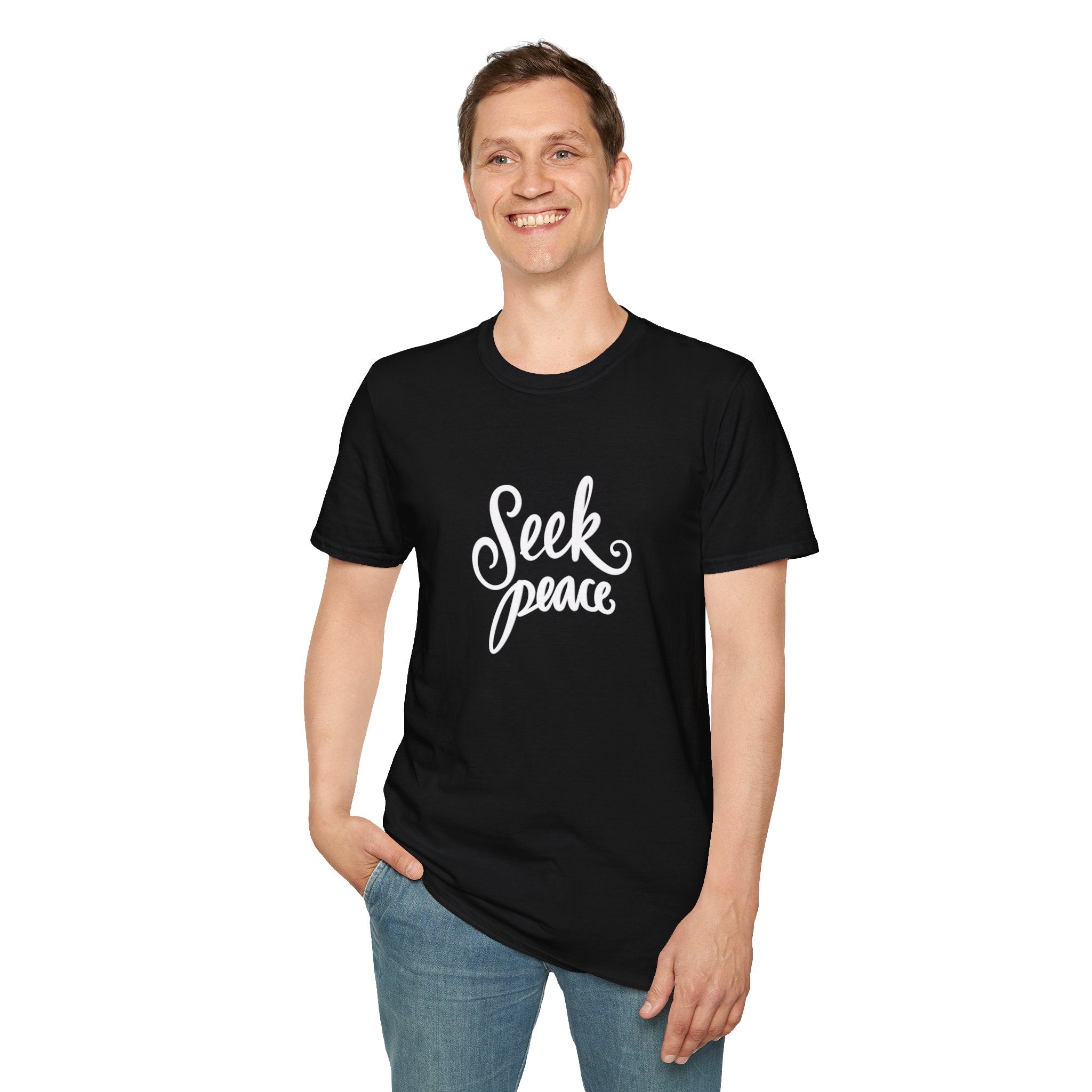 Seek Peace Unisex Softstyle T-Shirt - Vibrant Casual Wear for Mindfulness & Relaxation