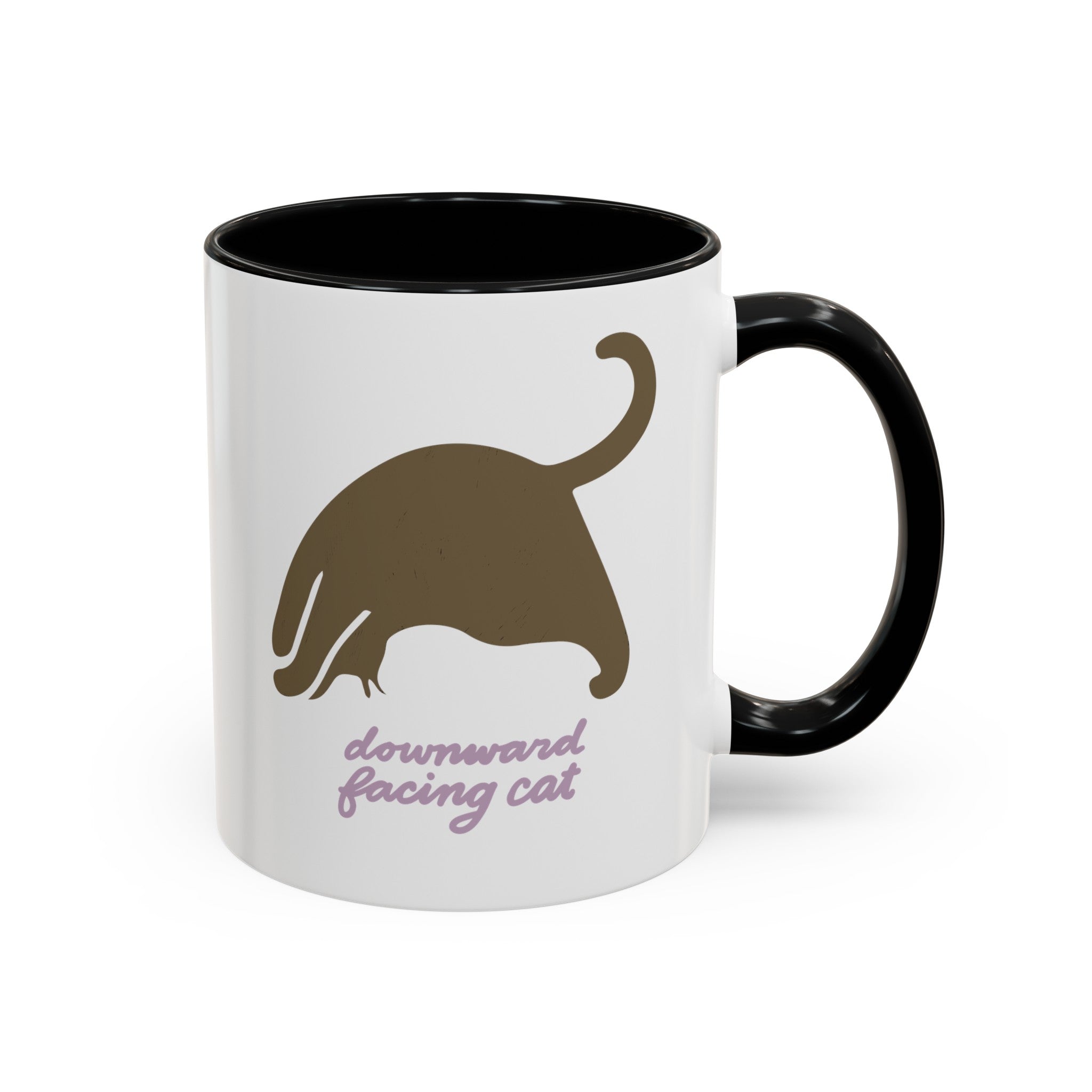 DOWNWARD FACING CAT Accent Coffee Mug (11 oz)