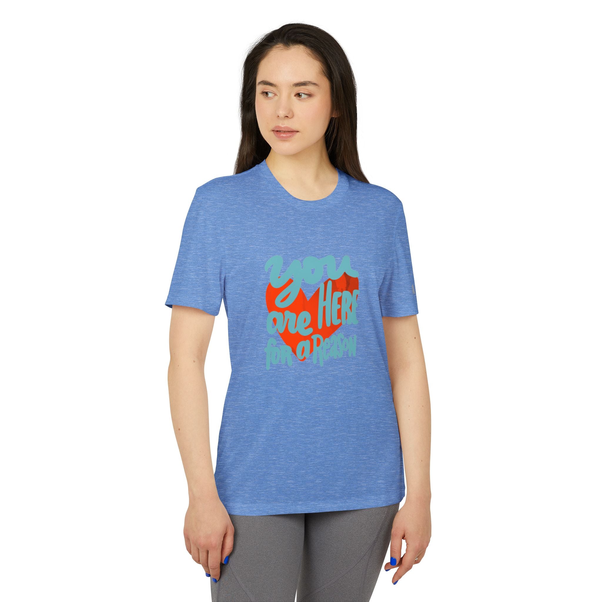 Inspirational Adidas Unisex Sport T-shirt - "You Are Here for a Reason"