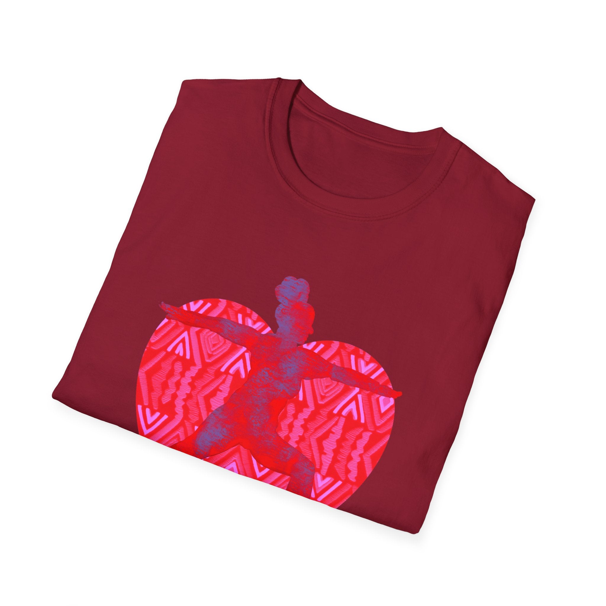 Boho Heart Silhouette Unisex Softstyle T-Shirt - Perfect for Valentine's Day and Everyday Love