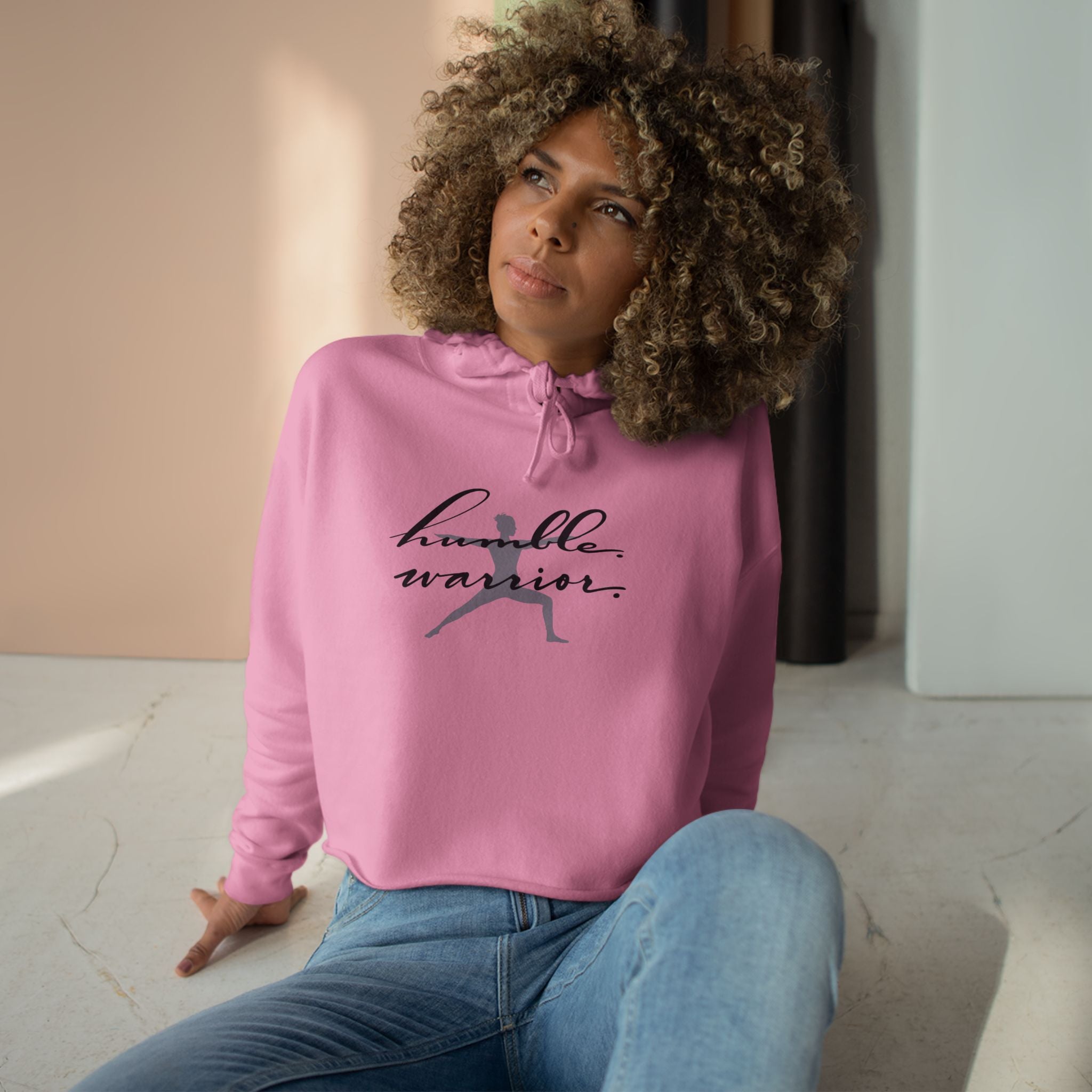 Humble Warrior Crop Hoodie - Motivational Fitness Apparel