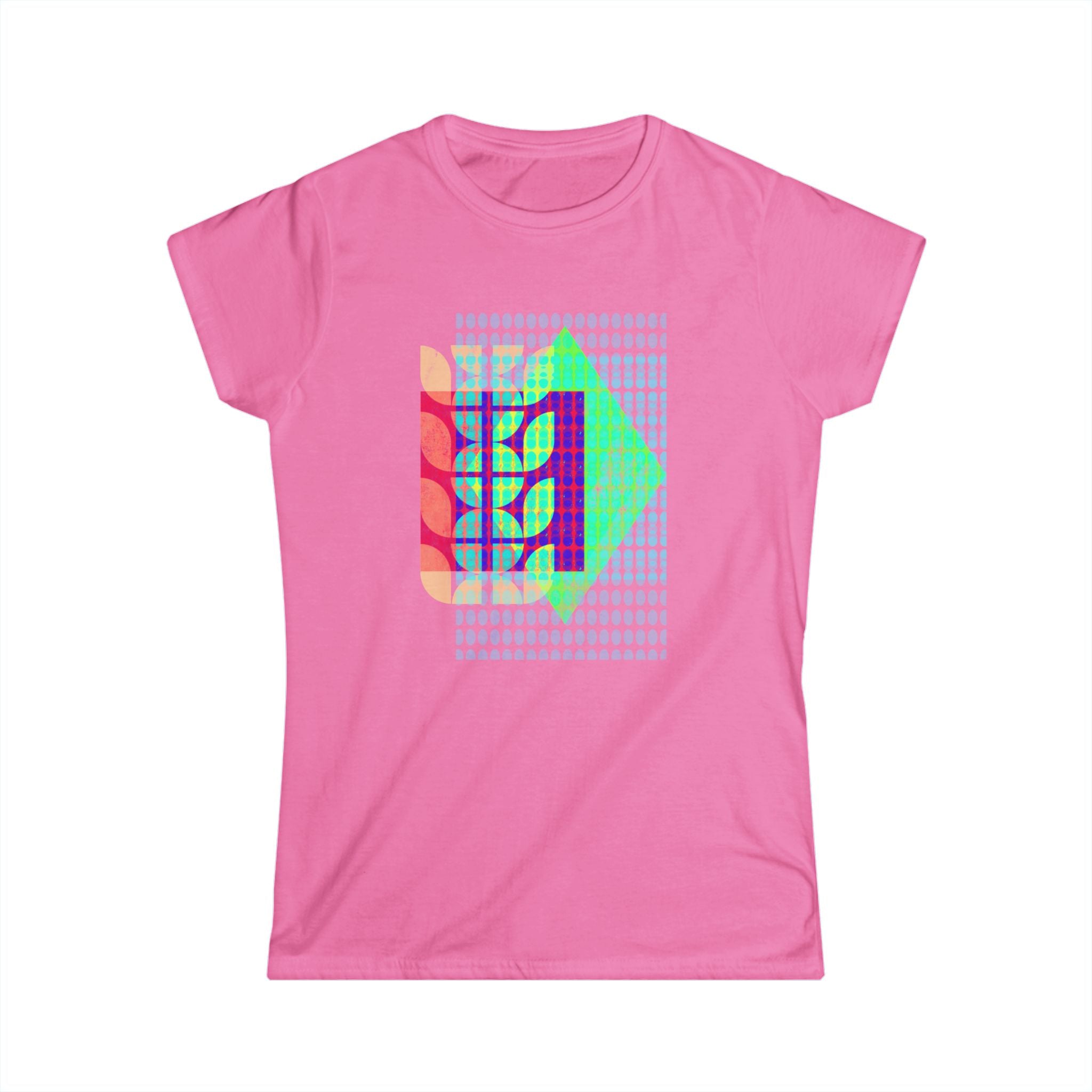 Trendy Graphic Women's Tee - Colorful Abstract Design