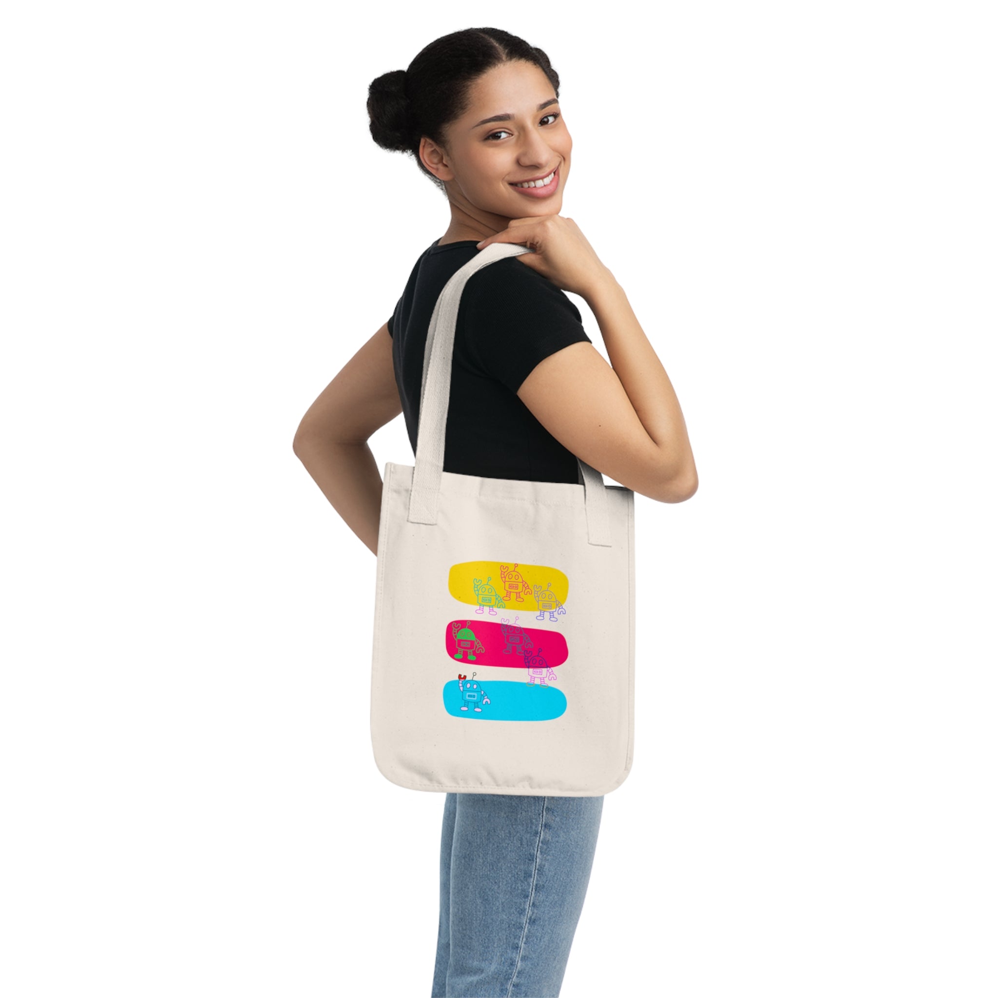 ROWDY ROBOTS Organic Canvas Tote Bag