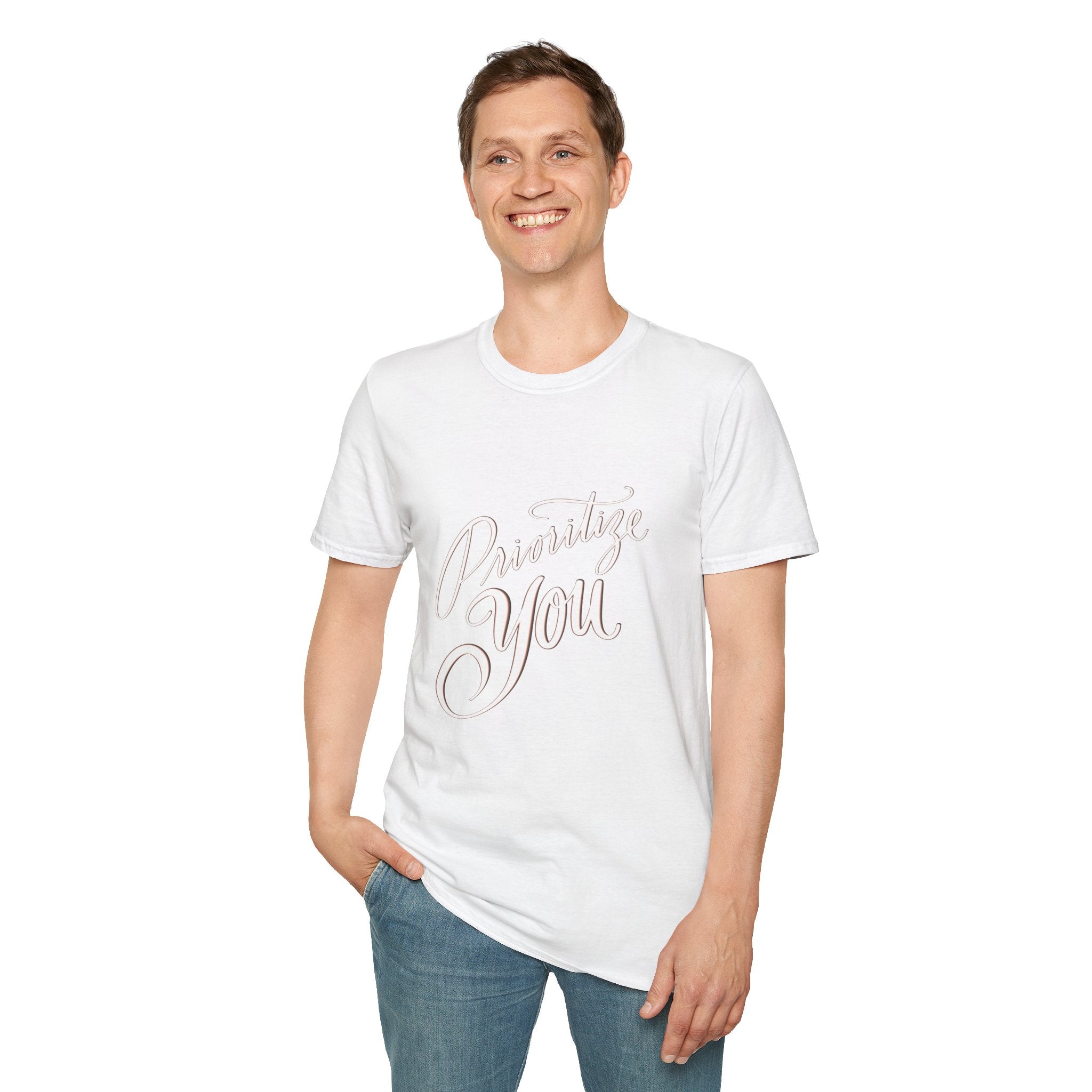 T-Shirt — 'Prioritize You' Handlettered Self-Care Tee