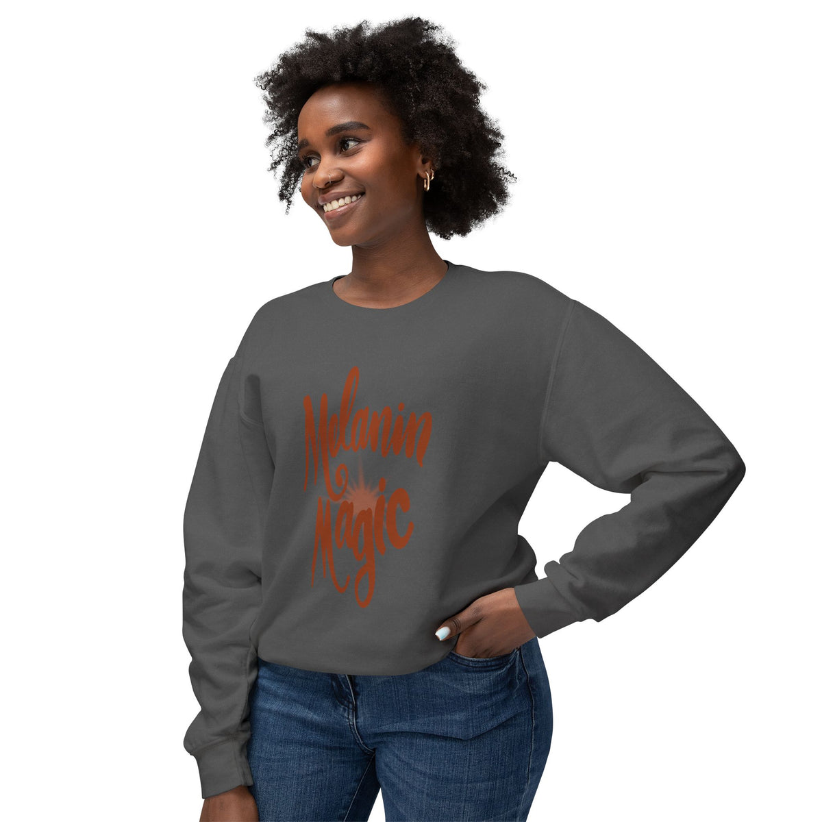 Melanin Magic Crewneck Sweatshirt — Comfort Fit Inspirational Graphic