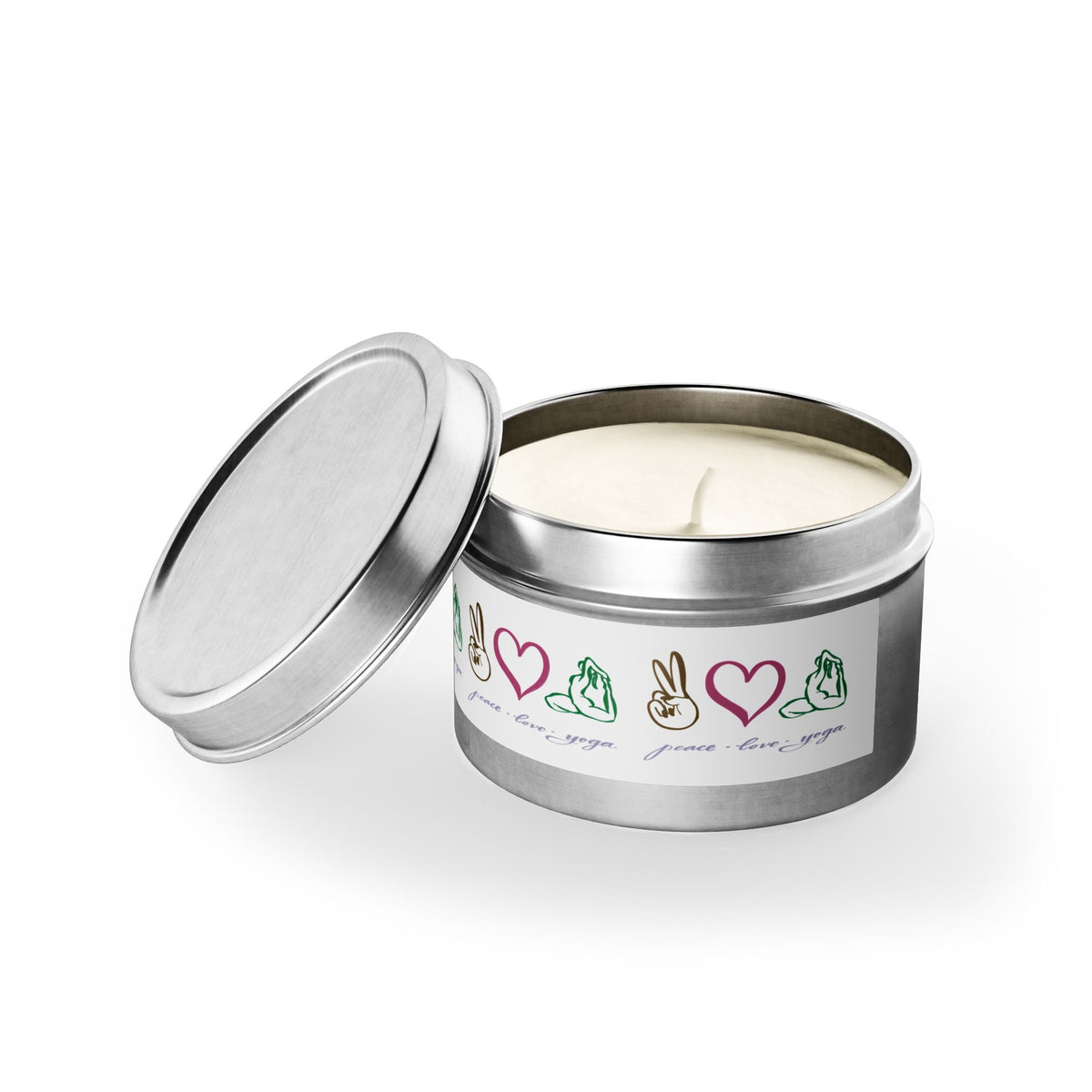 Tin Candle — Peace Love Yoga Tin Candle