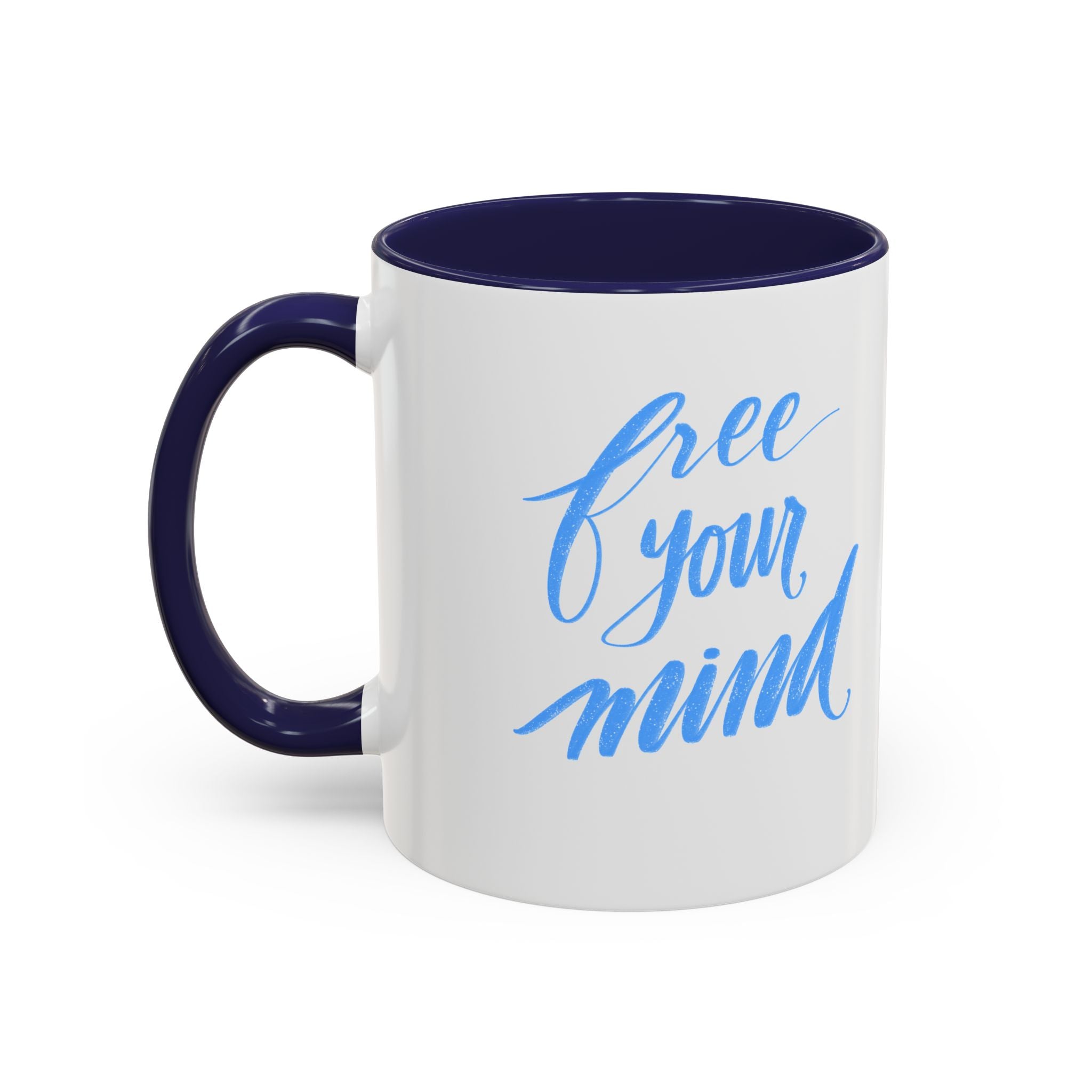 Free your Mind Accent Coffee Mug - Motivational Gift for Coffee Lovers, Inspirational Drinkware, Home Office Decor, Heartwarming Mug