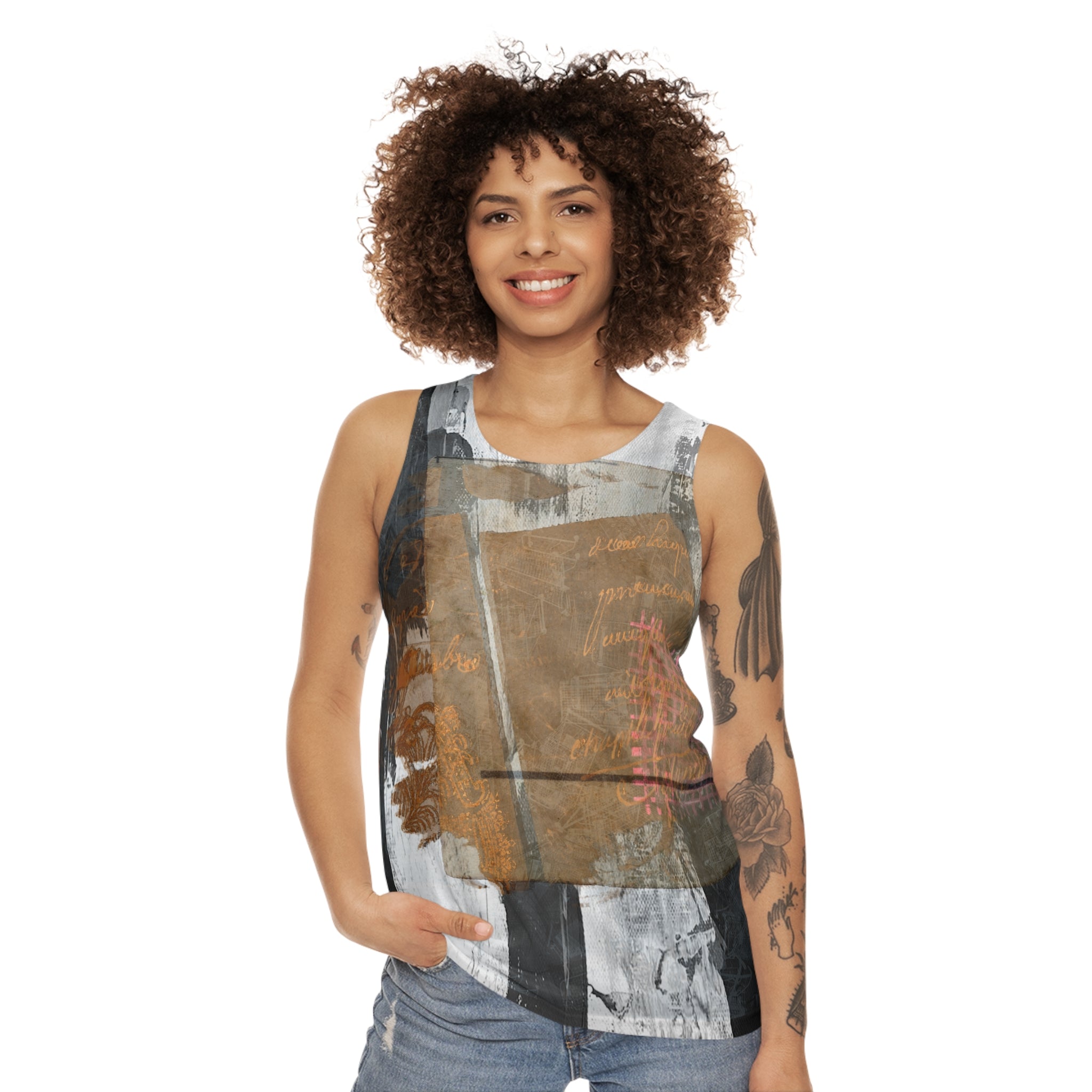 Artistic Unisex Tank Top - Abstract Design with Inspirational Quotes