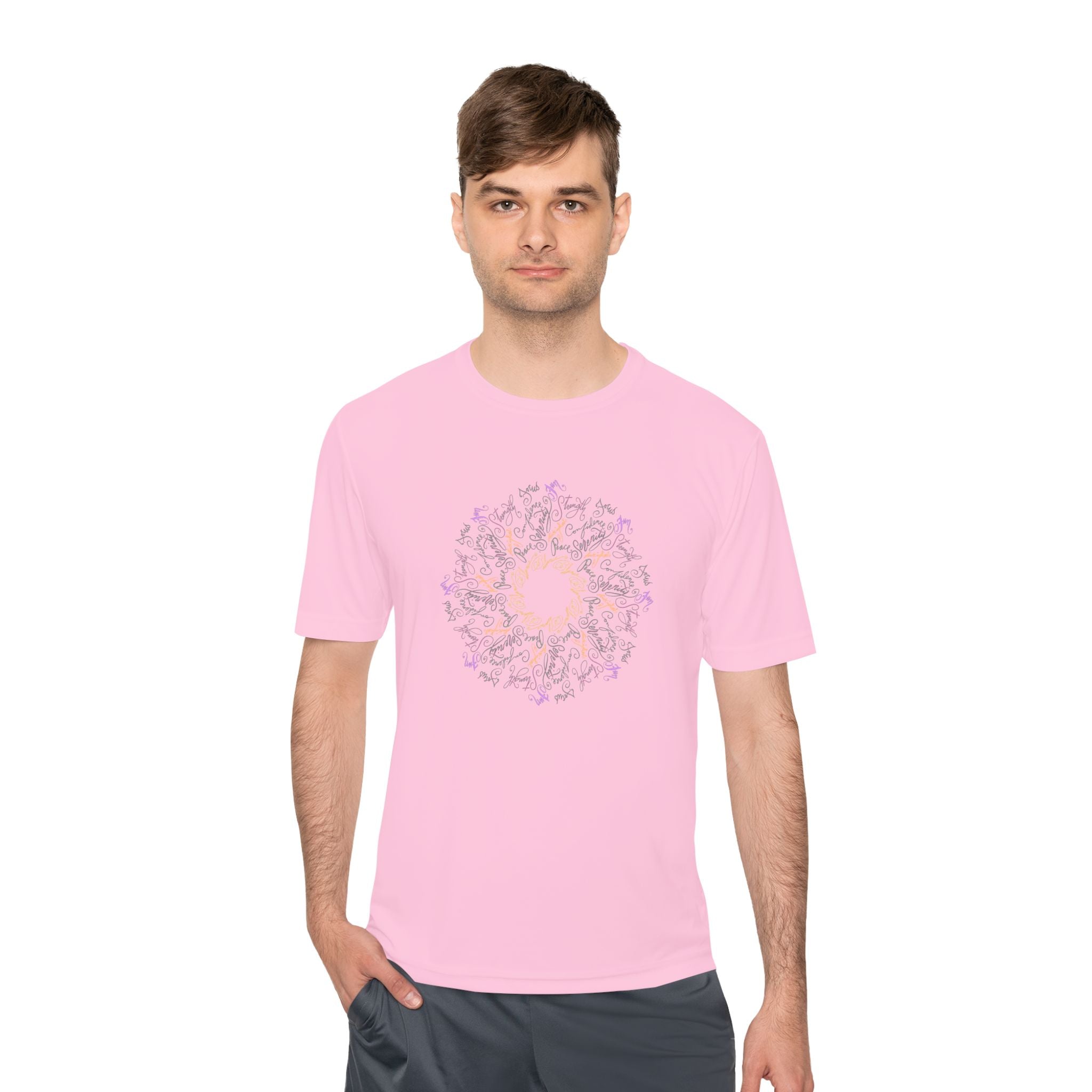 Mandala Yoga Pose Design Unisex Moisture Wicking Tee - Perfect for Active Lifestyle