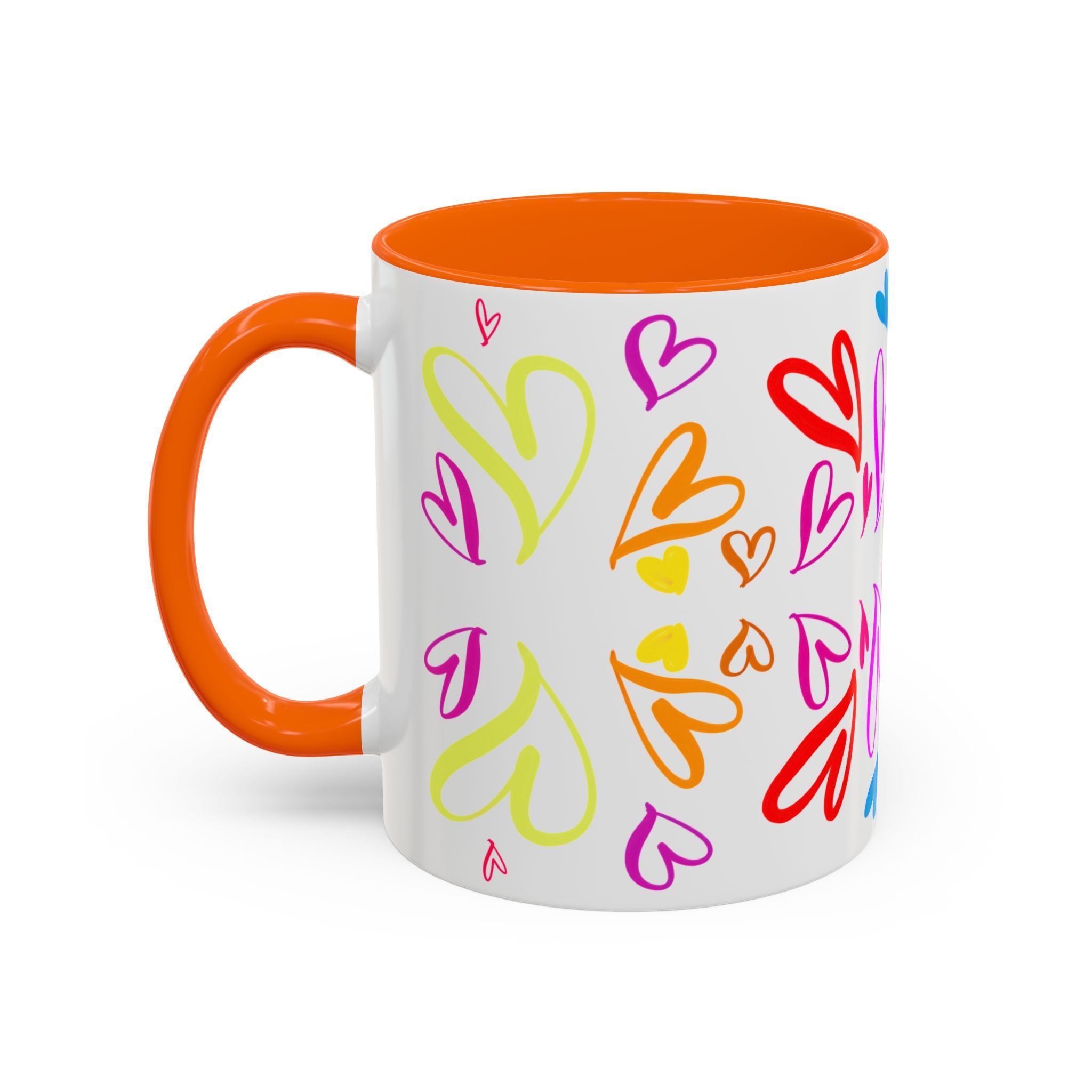 Colorful Heart Accent Coffee Mug | Perfect Gift for Valentine’s Day, Birthdays, Love Notes, and Cozy Mornings
