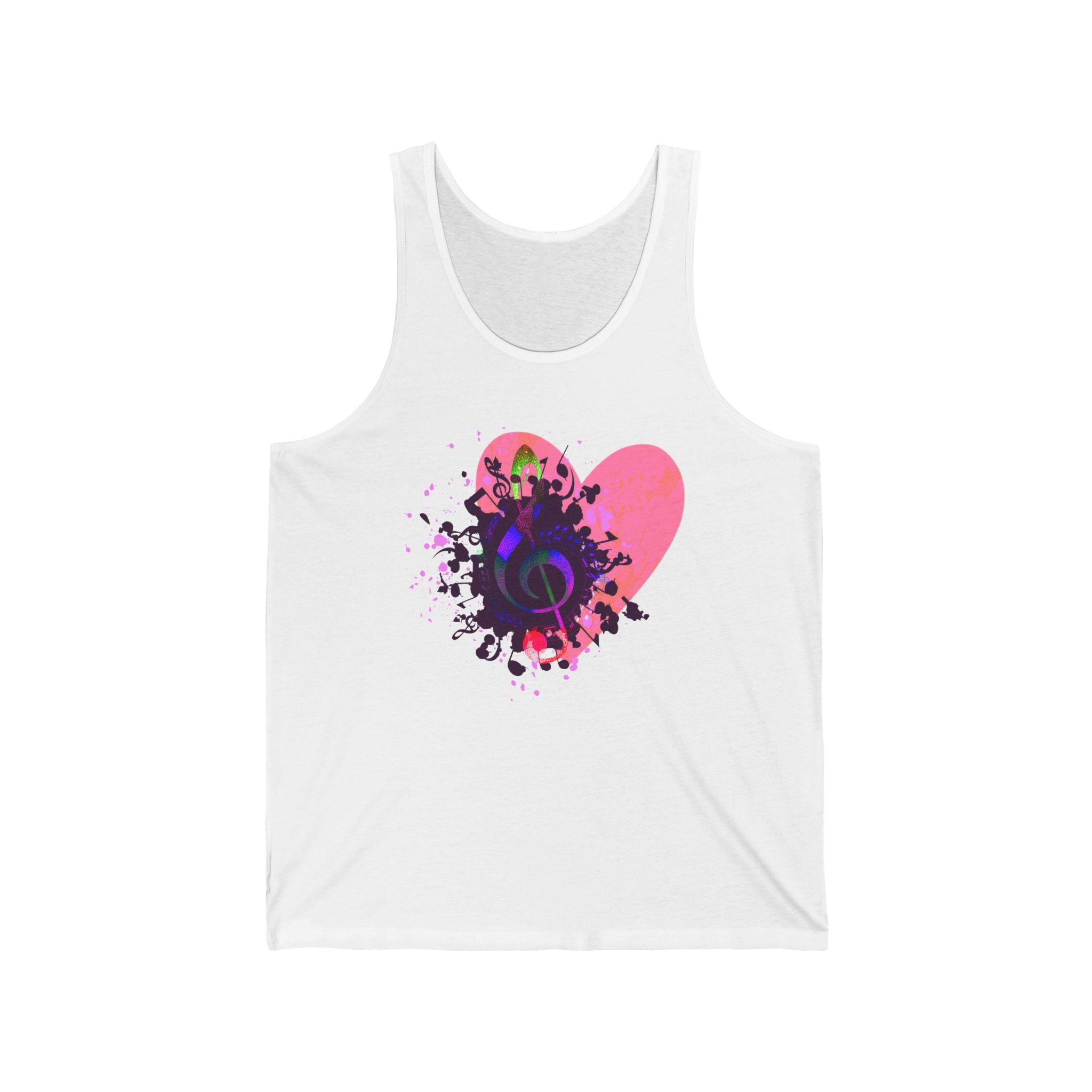 Music Heart Unisex Jersey Tank - Perfect for Festivals & Everyday Wear