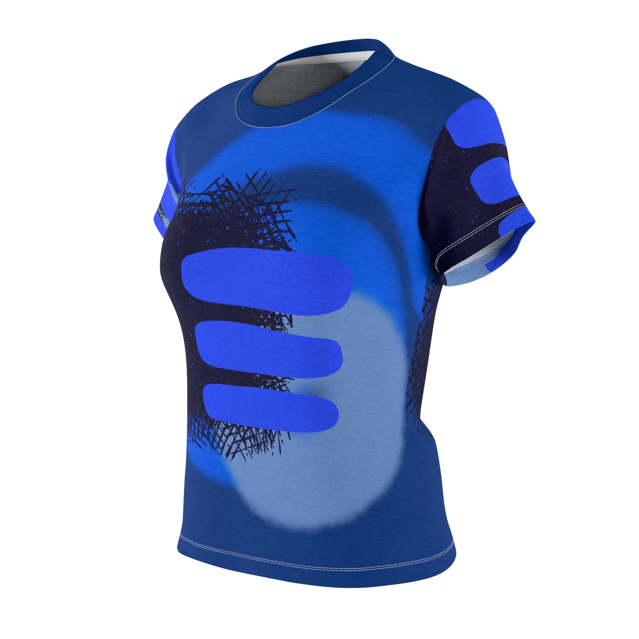 AZURE AND COBALT Women's Cut & Sew Tee (AOP)
