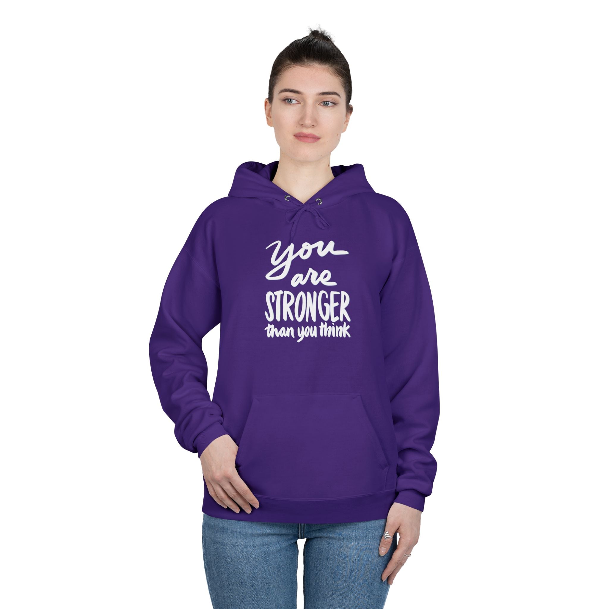 Inspirational Eco-Friendly Hoodie - 'You are Stronger Than You Think'