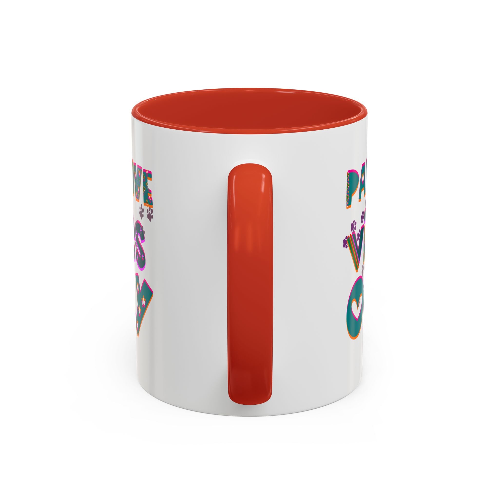 PAWSITIVE VIBES ONLY Accent Coffee Mug (11, 15oz)