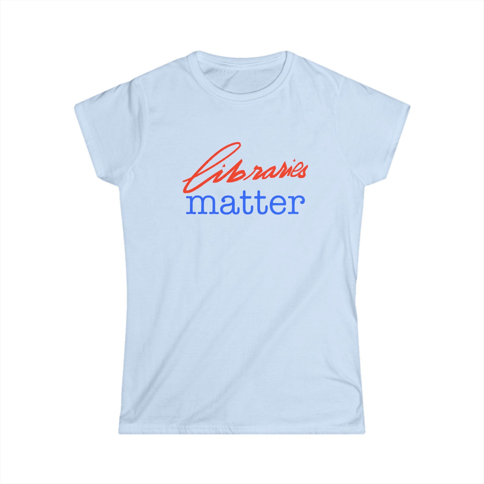 Library Advocate Women's Softstyle Tee, Book Lover Shirt, Library Support Tee, Literary Gift, Reading Enthusiast Apparel