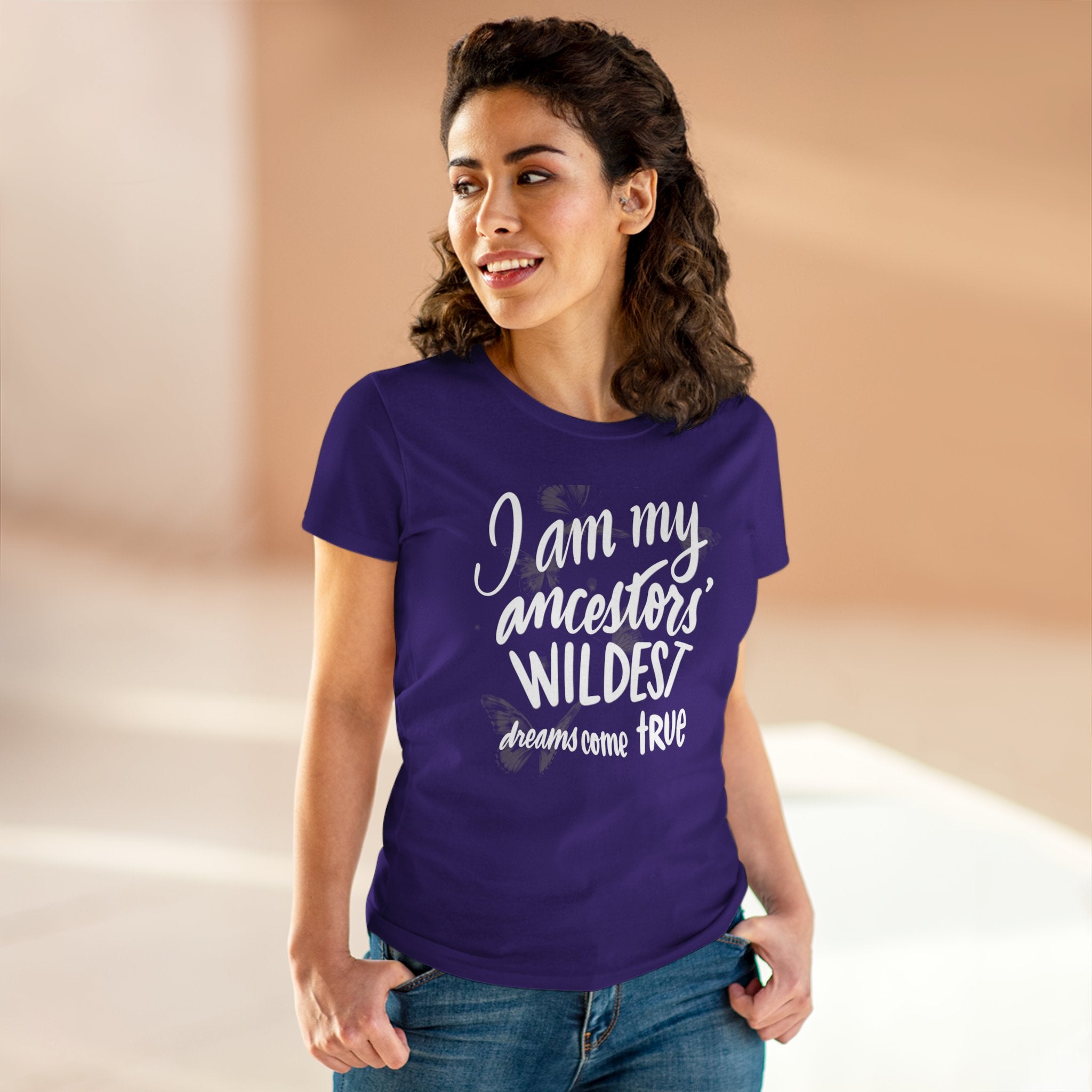 Empowering Women's Midweight Cotton Tee - Ancestors' Dreams Design