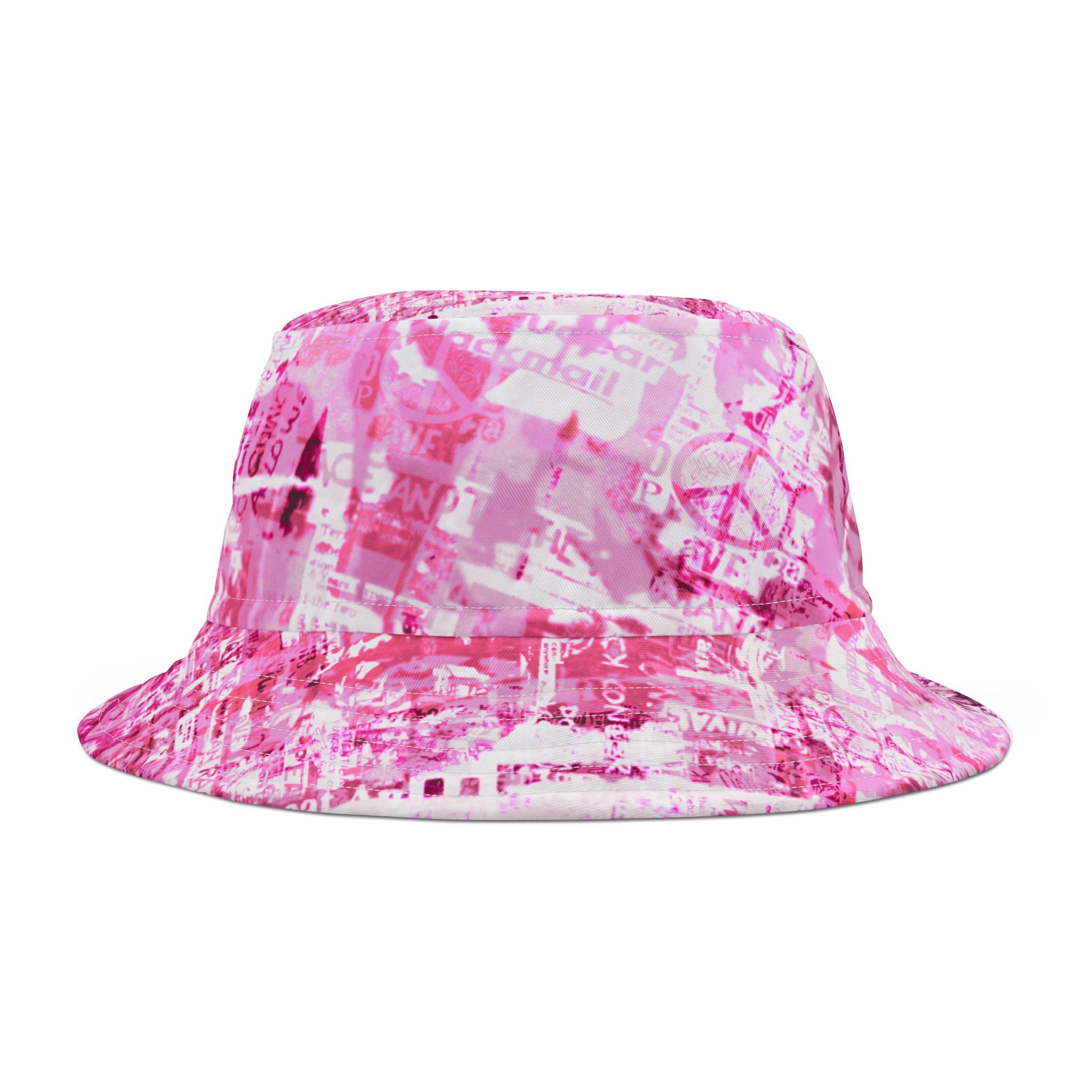 Peace & Love Pink Bucket Hat - Trendy Summer Accessory