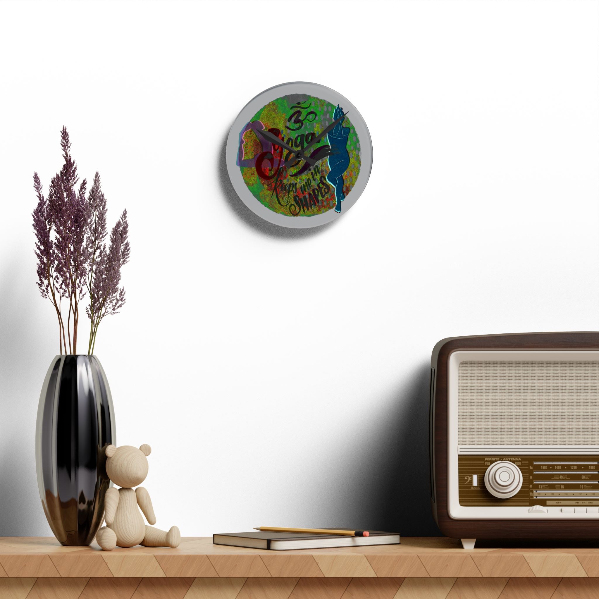 YOGA KEEPS ME IN SHAPES Wall Clock