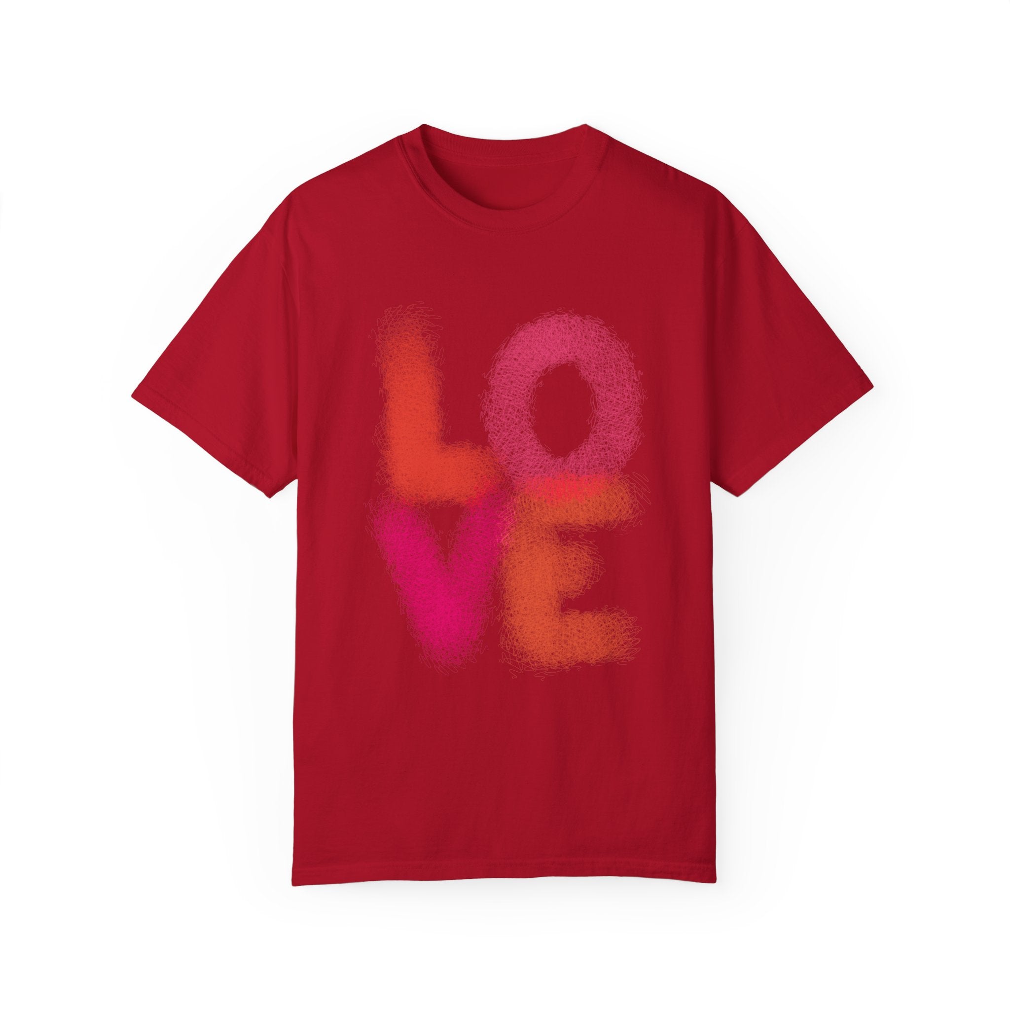 LOVE SCRIBBLES Unisex Garment-Dyed T-shirt