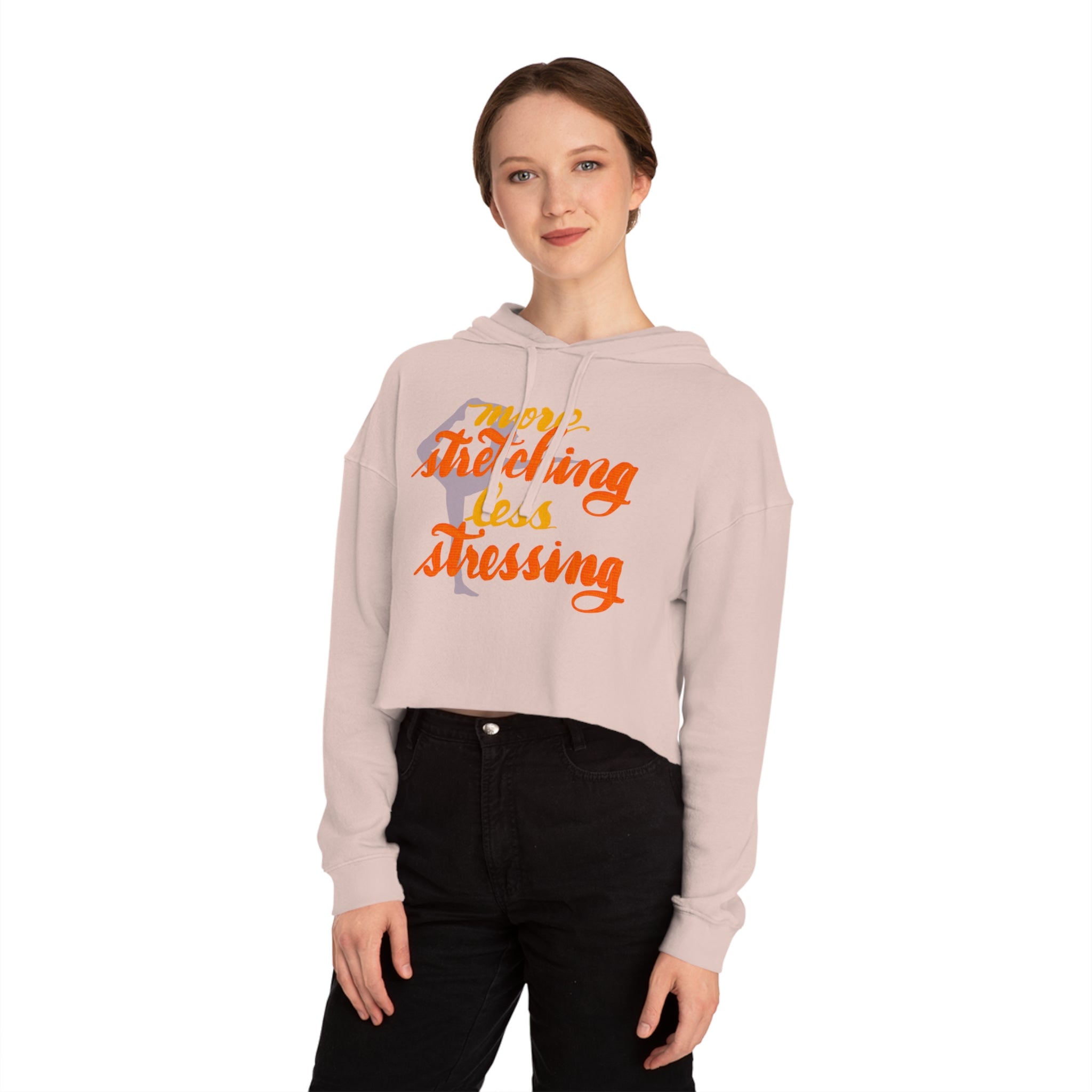 More Stretching, Less Stressing Cropped Hoodie for Women