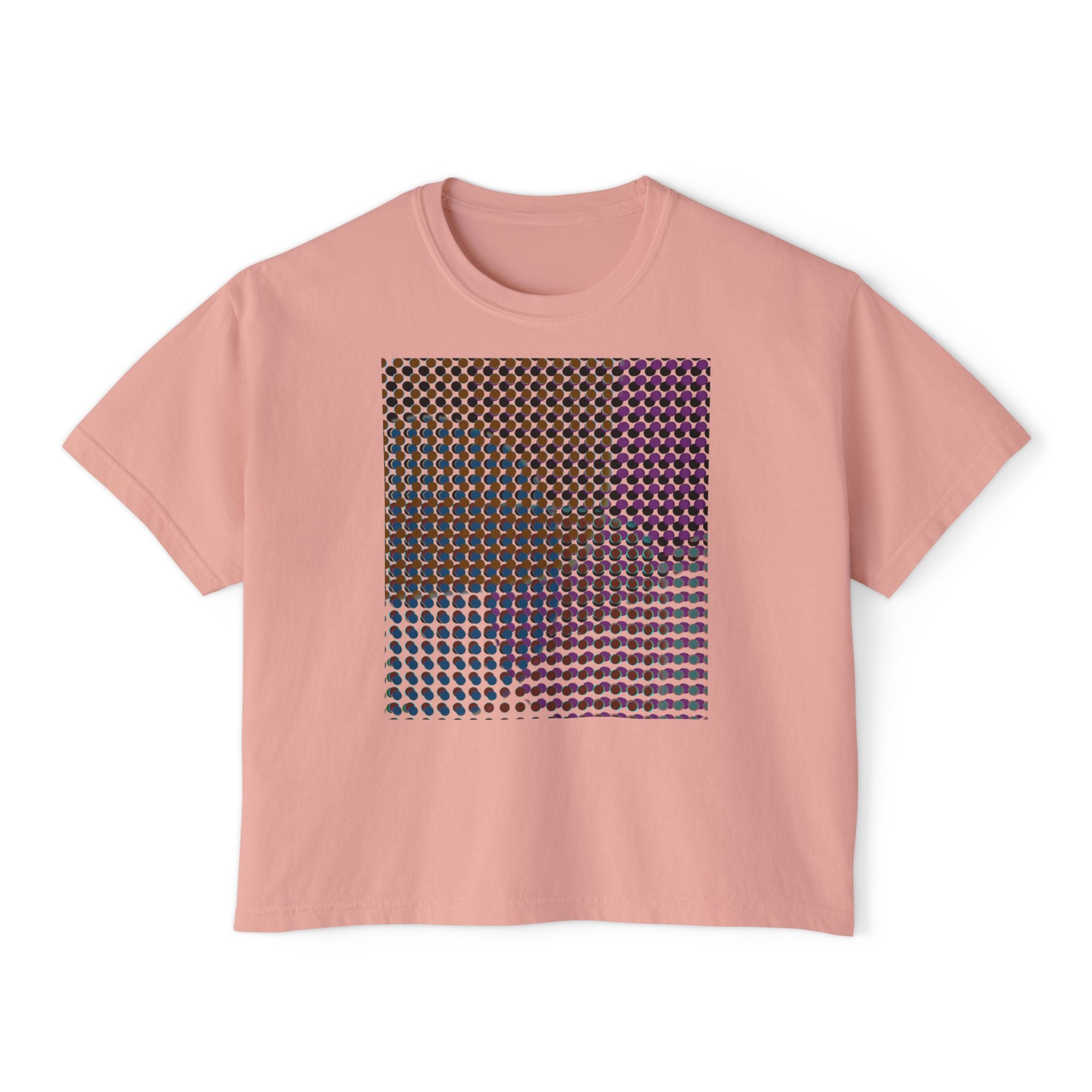 Chic Women's Boxy Tee - Modern Abstract Design