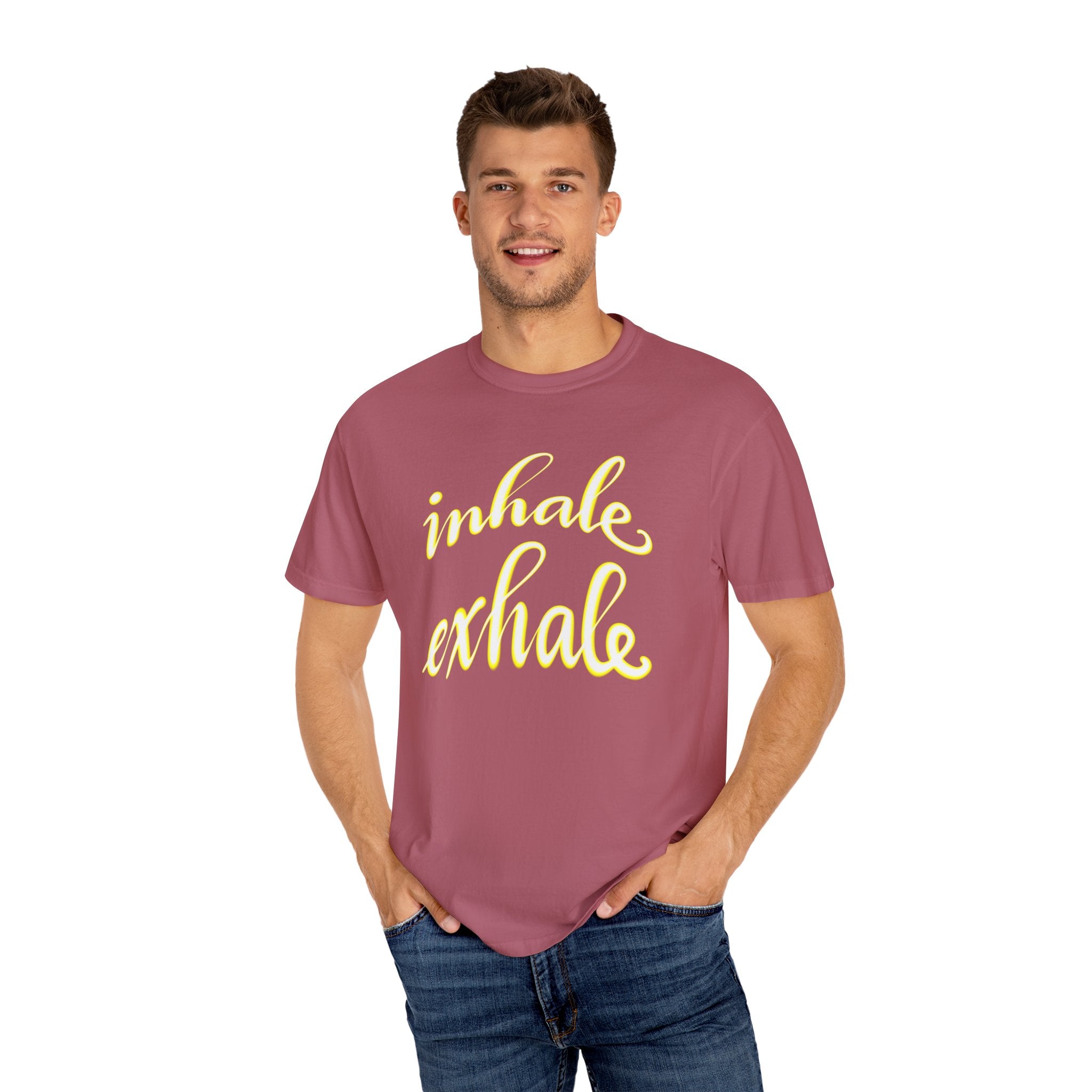 INHALE EXHALE Unisex Garment-Dyed T-shirt