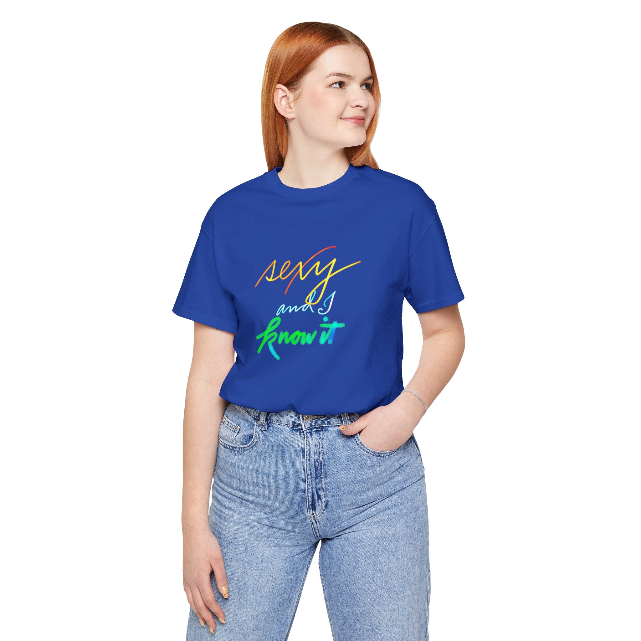 SEXY AND I KNOW IT Unisex Jersey Short Sleeve Tee