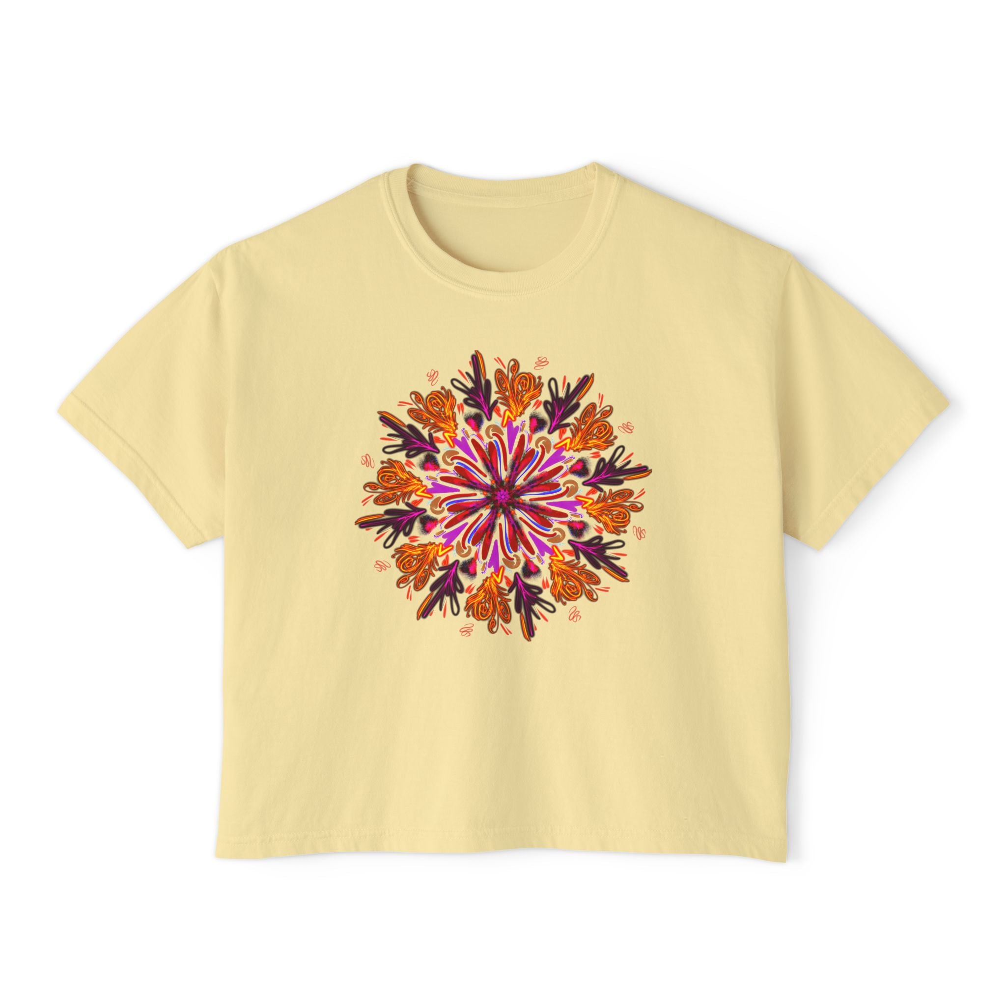 Floral Boxy Tee for Women - Bohemian Style T-Shirt