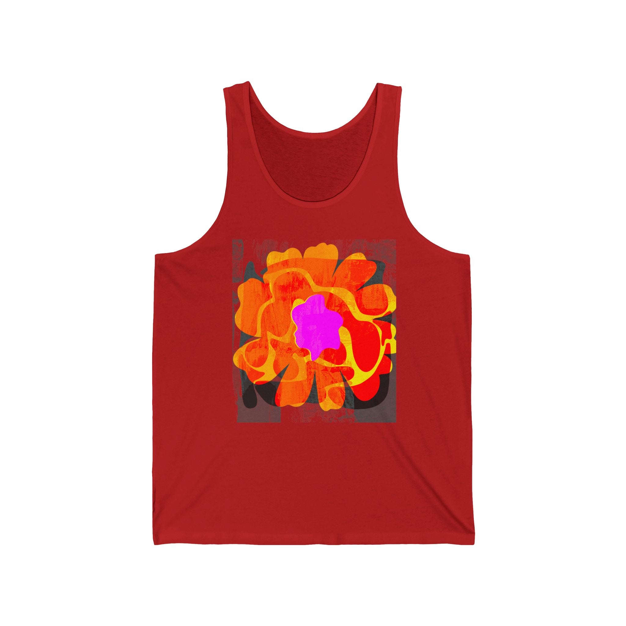 Vibrant Floral Unisex Jersey Tank for Summer Vibes