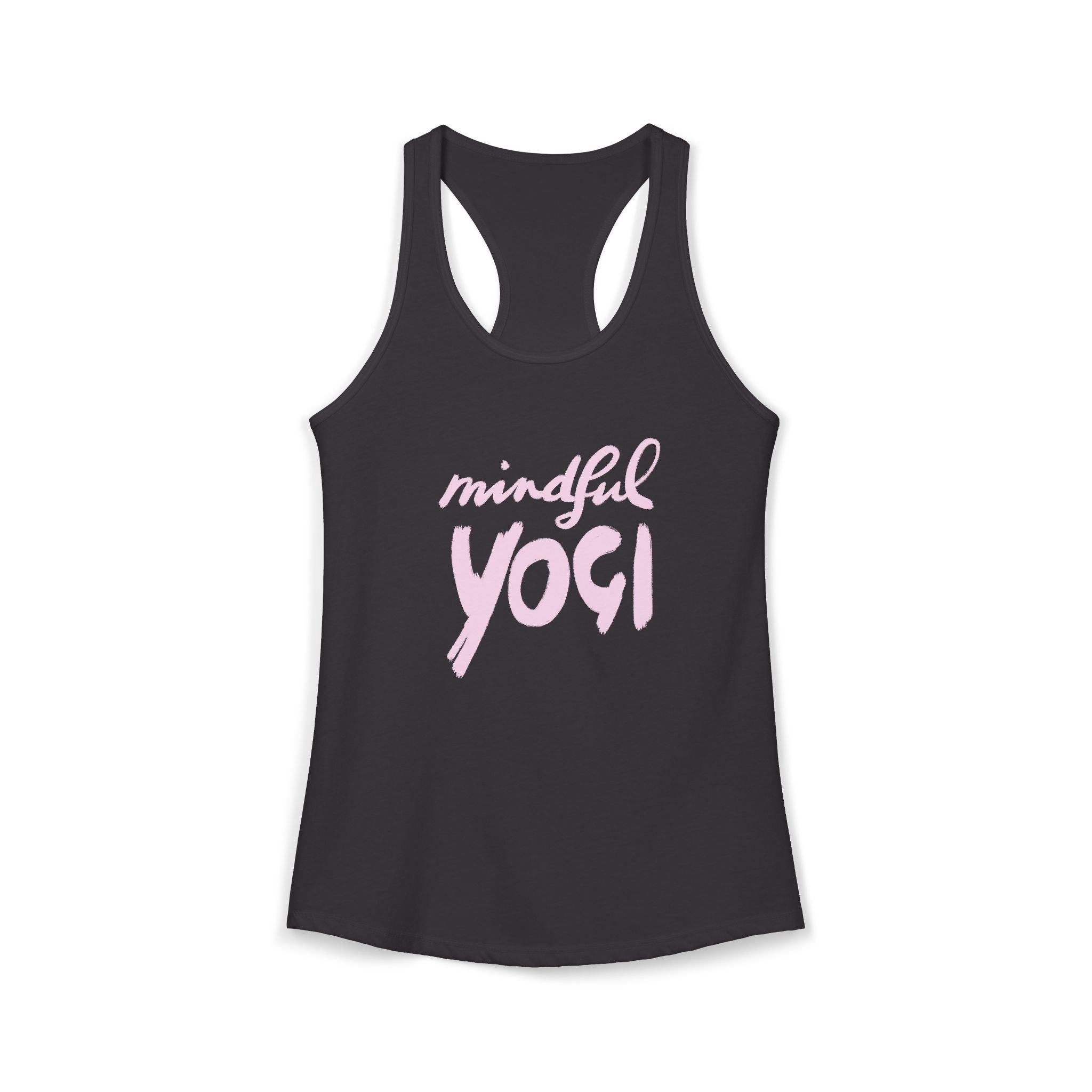 Mindful Yogi Racerback Tank — Handwritten Script Yoga Tribute