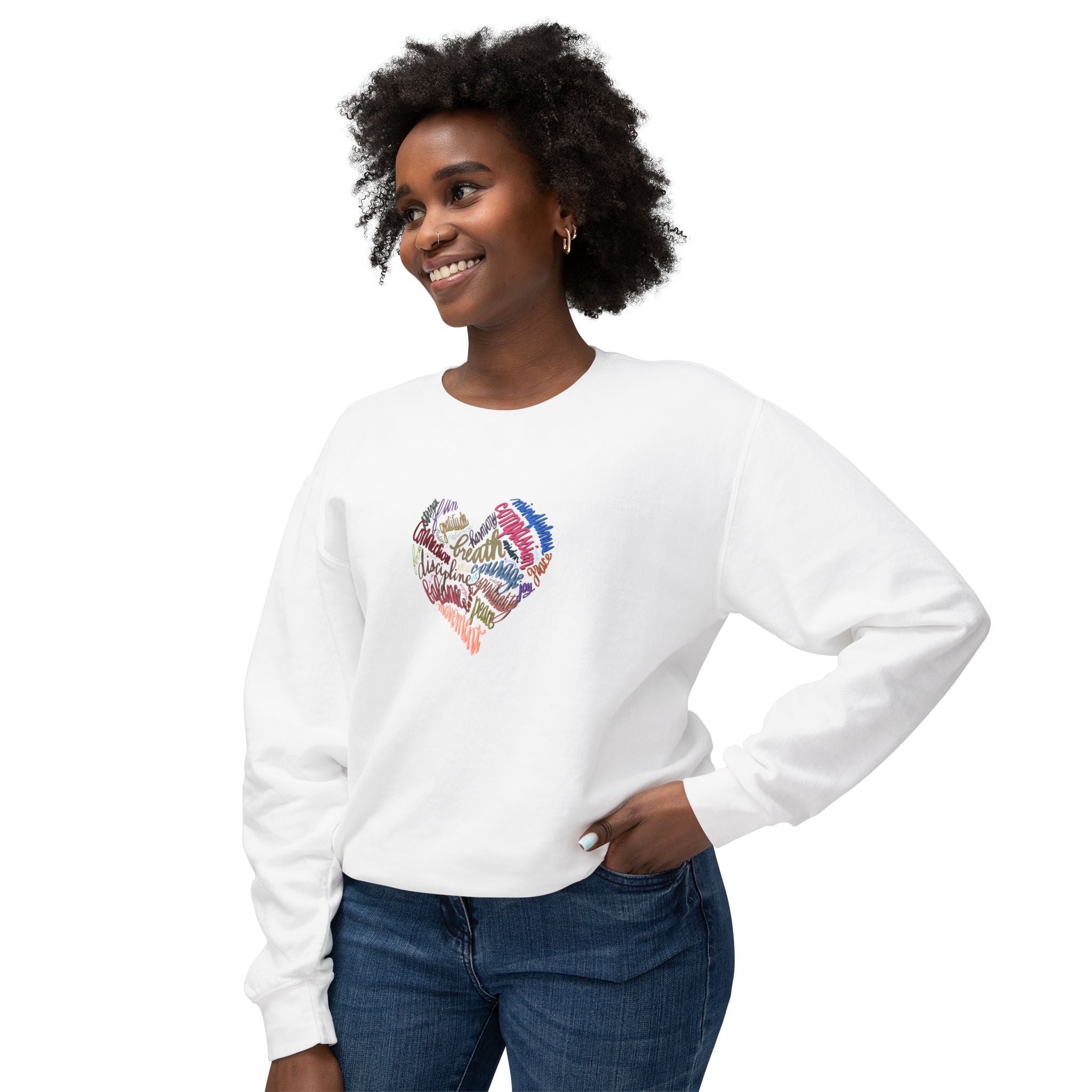 I HEART YOGA Lightweight Crewneck Sweatshirt