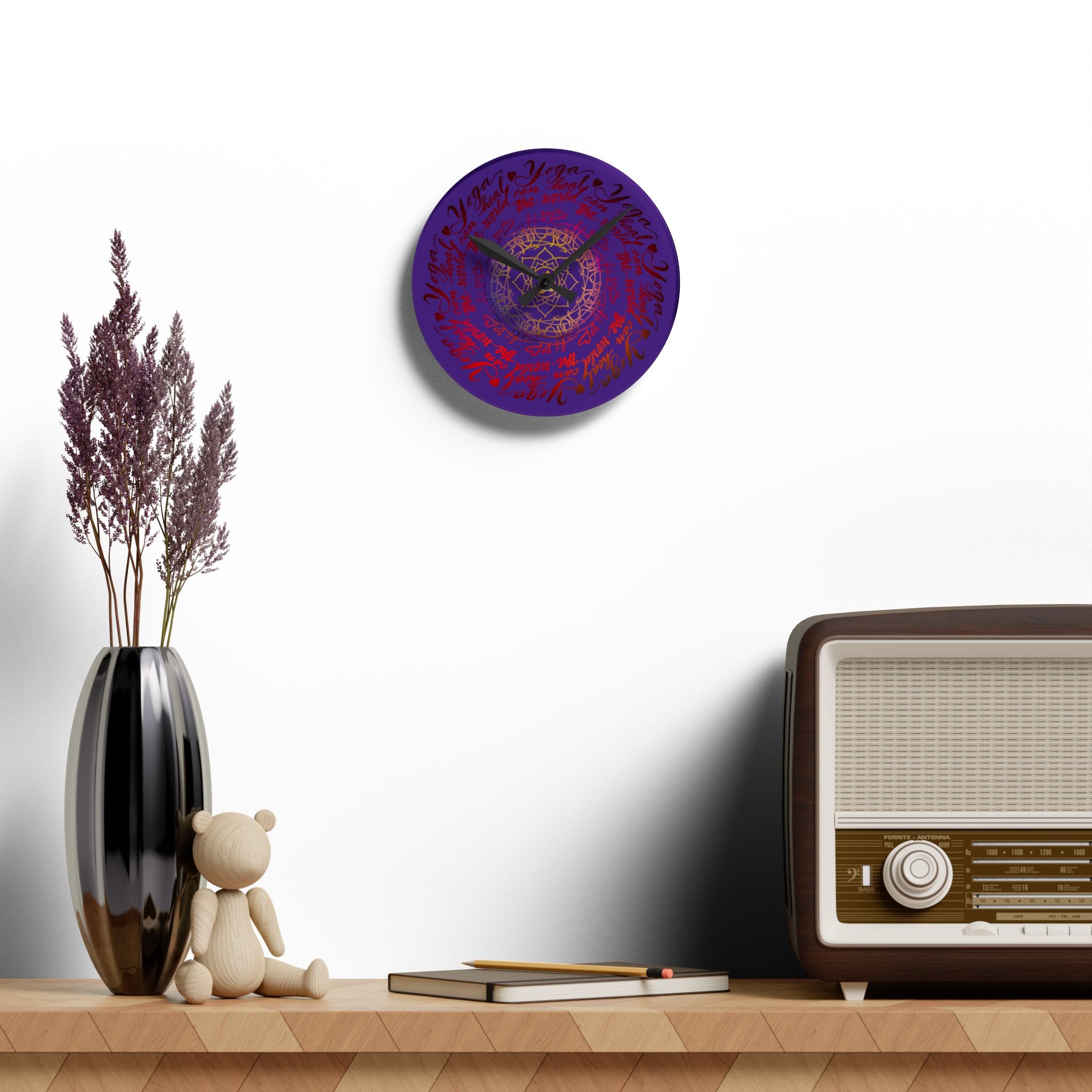 YOGA CAN HEAL THE WORLD Wall Clock