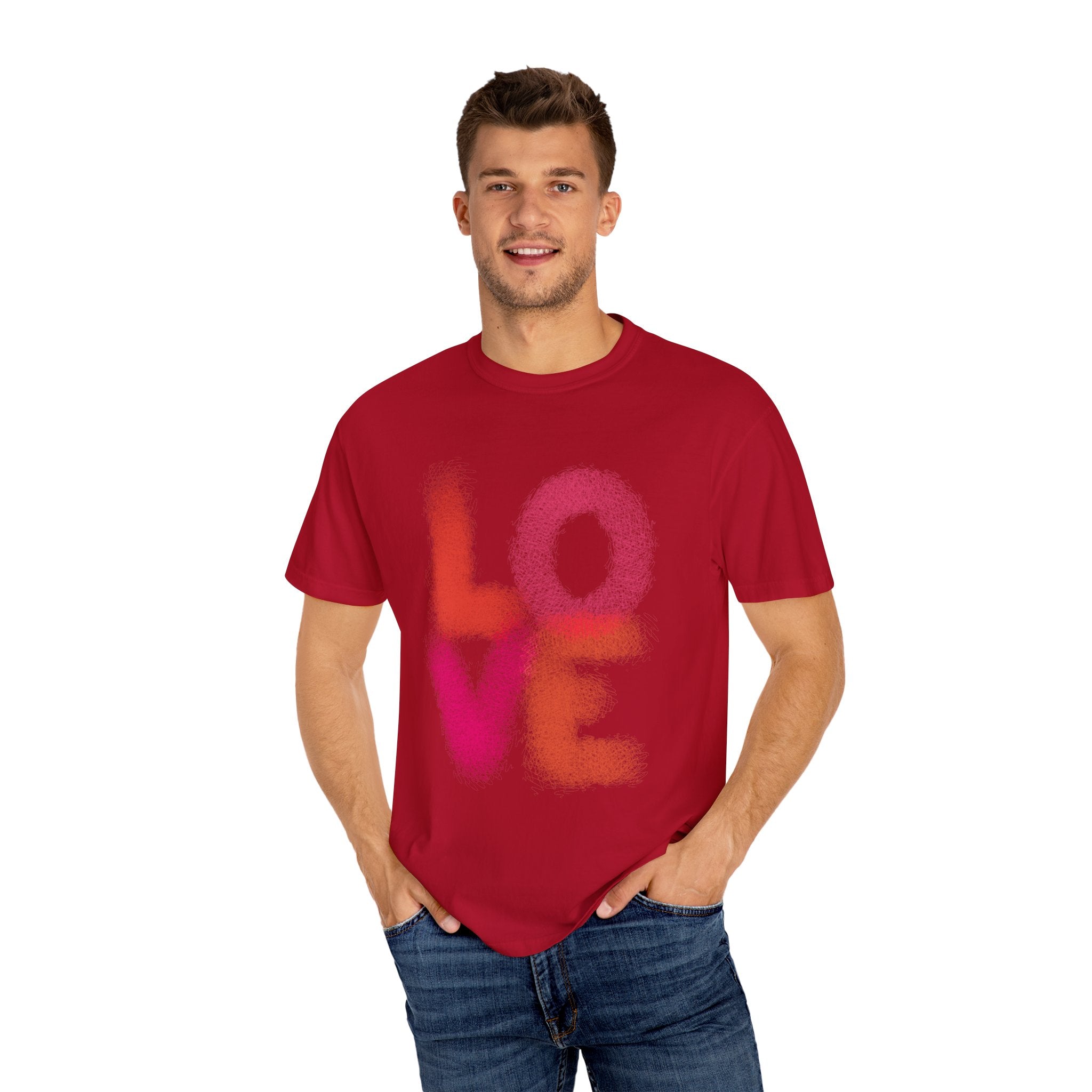 LOVE SCRIBBLES Unisex Garment-Dyed T-shirt
