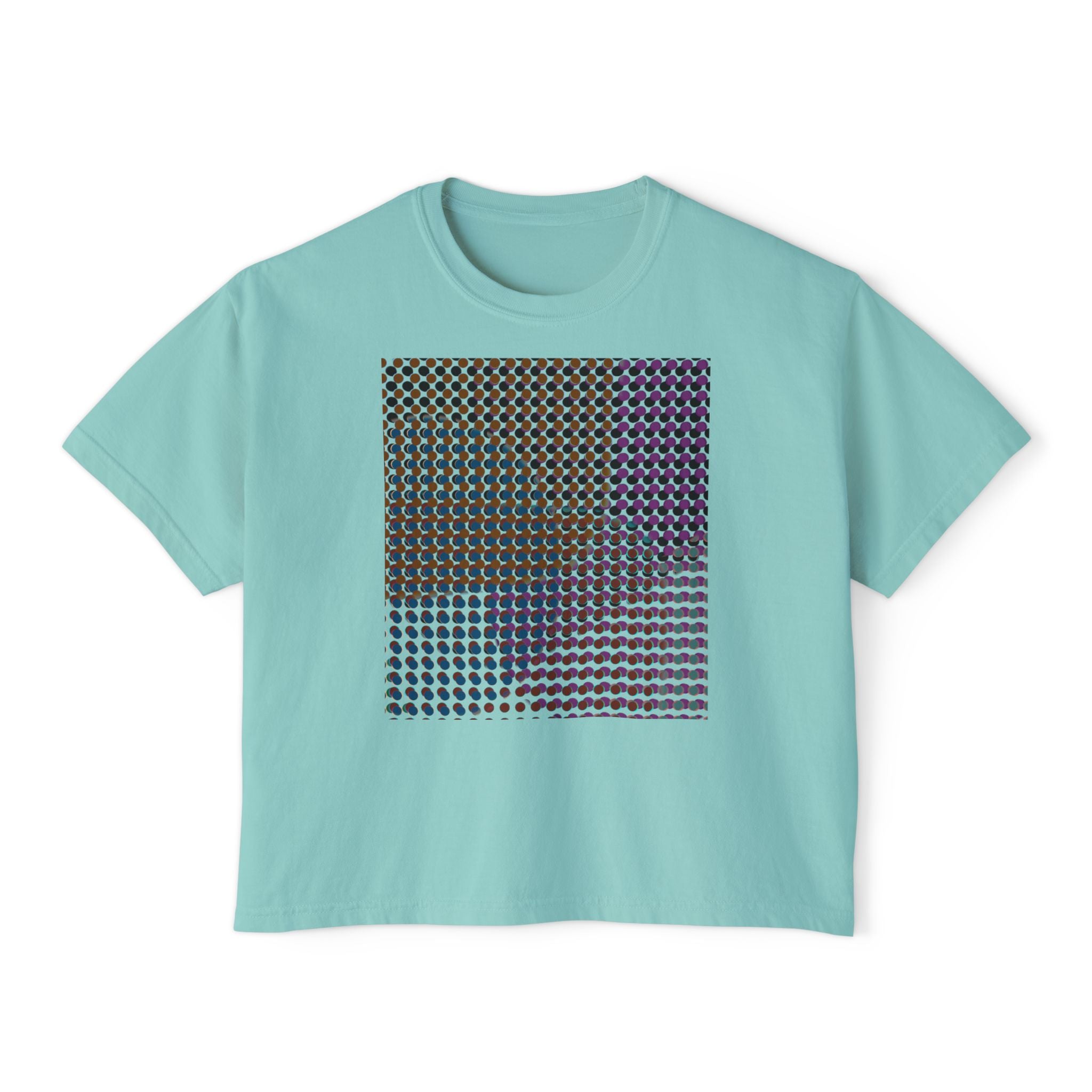 Chic Women's Boxy Tee - Modern Abstract Design