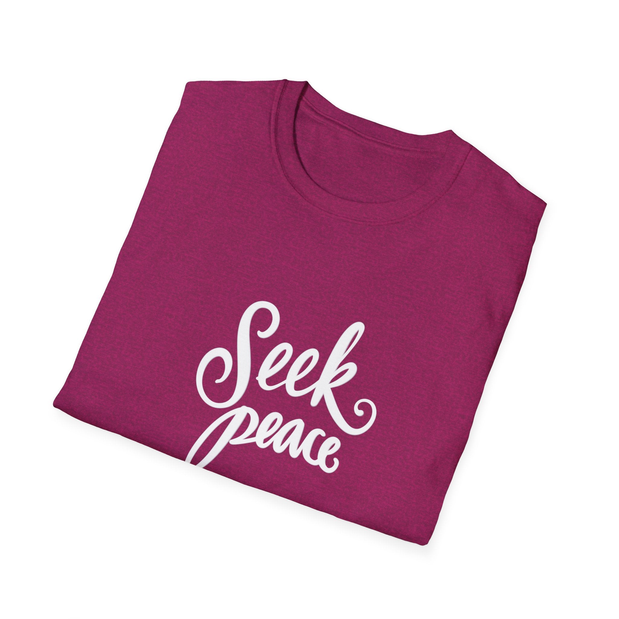 Seek Peace Unisex Softstyle T-Shirt - Vibrant Casual Wear for Mindfulness & Relaxation