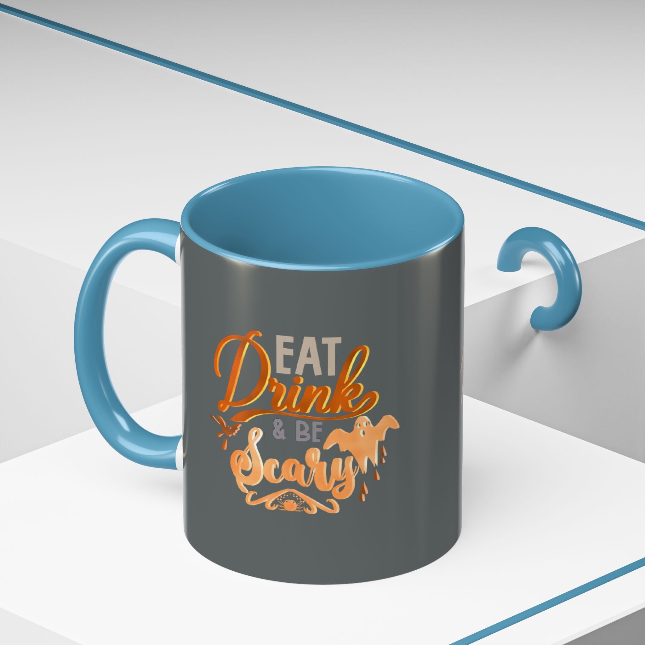 EAT DRINK AND BE SCARY Accent Coffee Mug (11 oz)