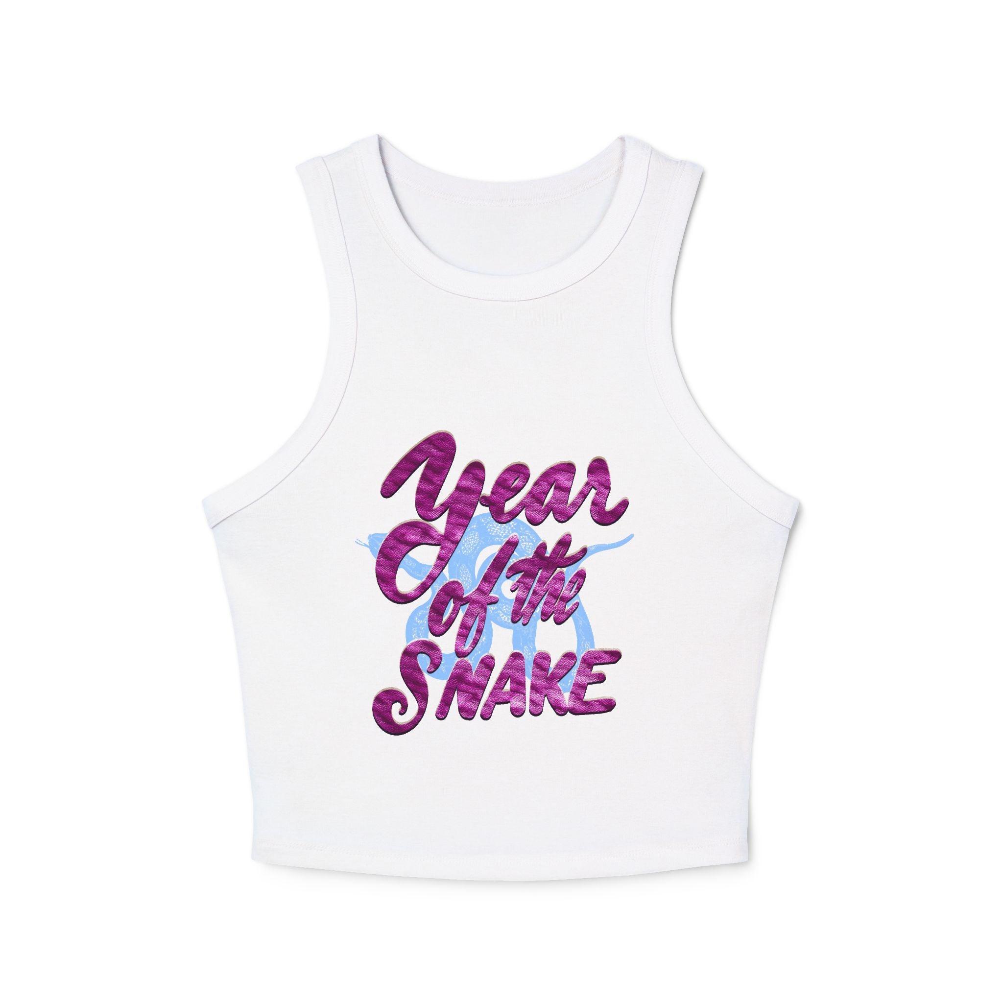 Year of the Snake Women's Racer Tank Top - Trendy Micro Rib Crop Top
