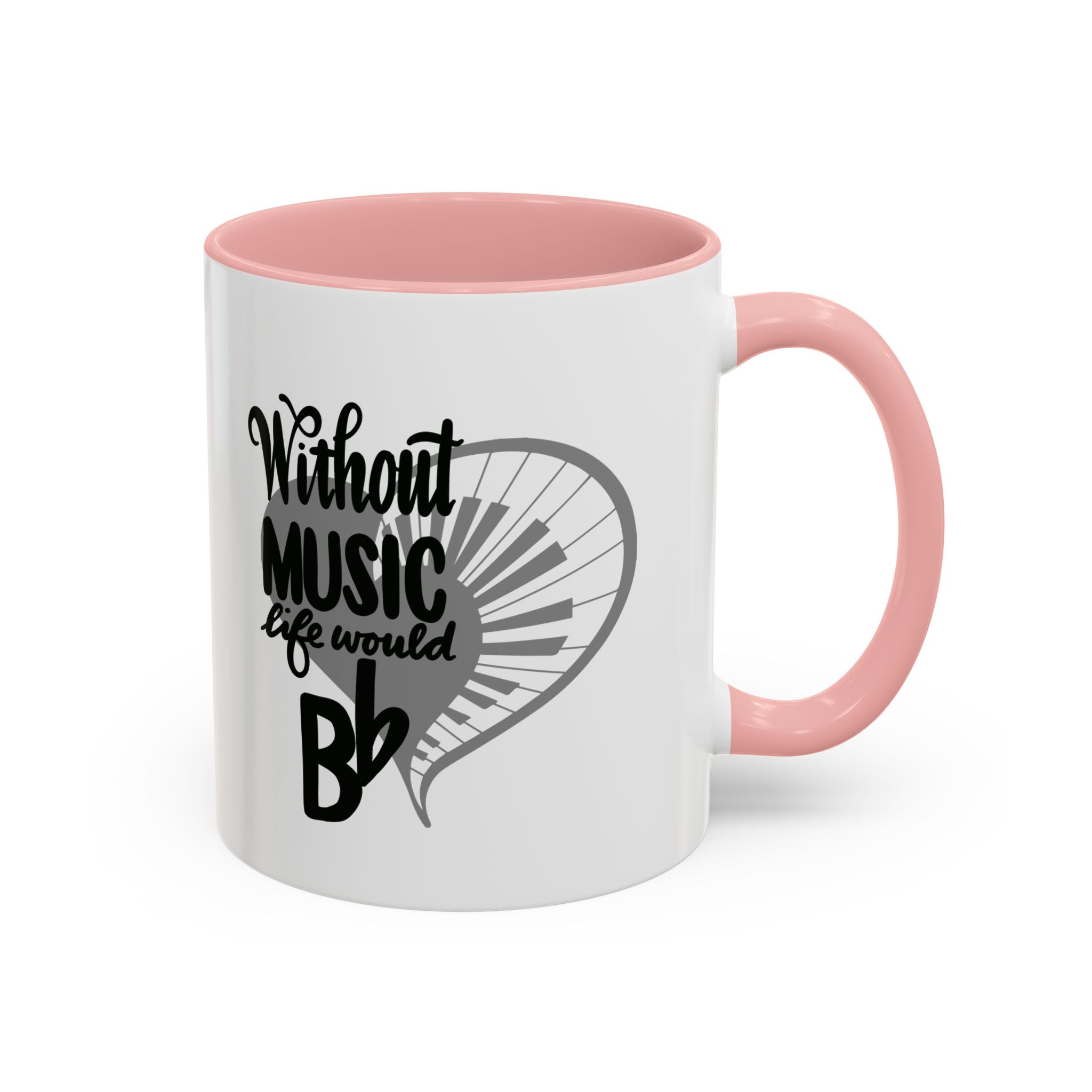 Inspirational Music Accent Coffee Mug - "Without Music Life Would Be Bb" - Perfect for Musicians and Music Lovers
