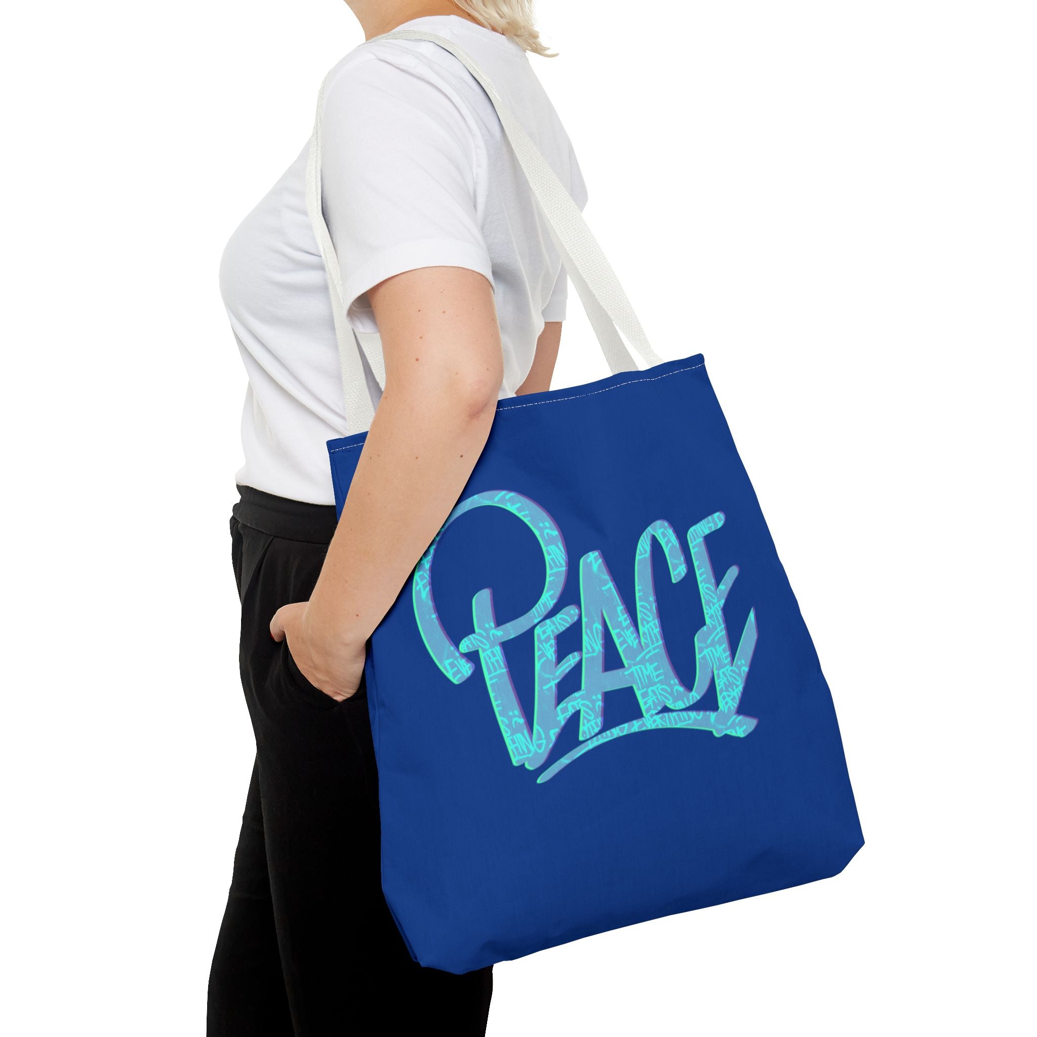 Peace Tote Bag - Stylish Blue Carry-All for Eco-Friendly Living