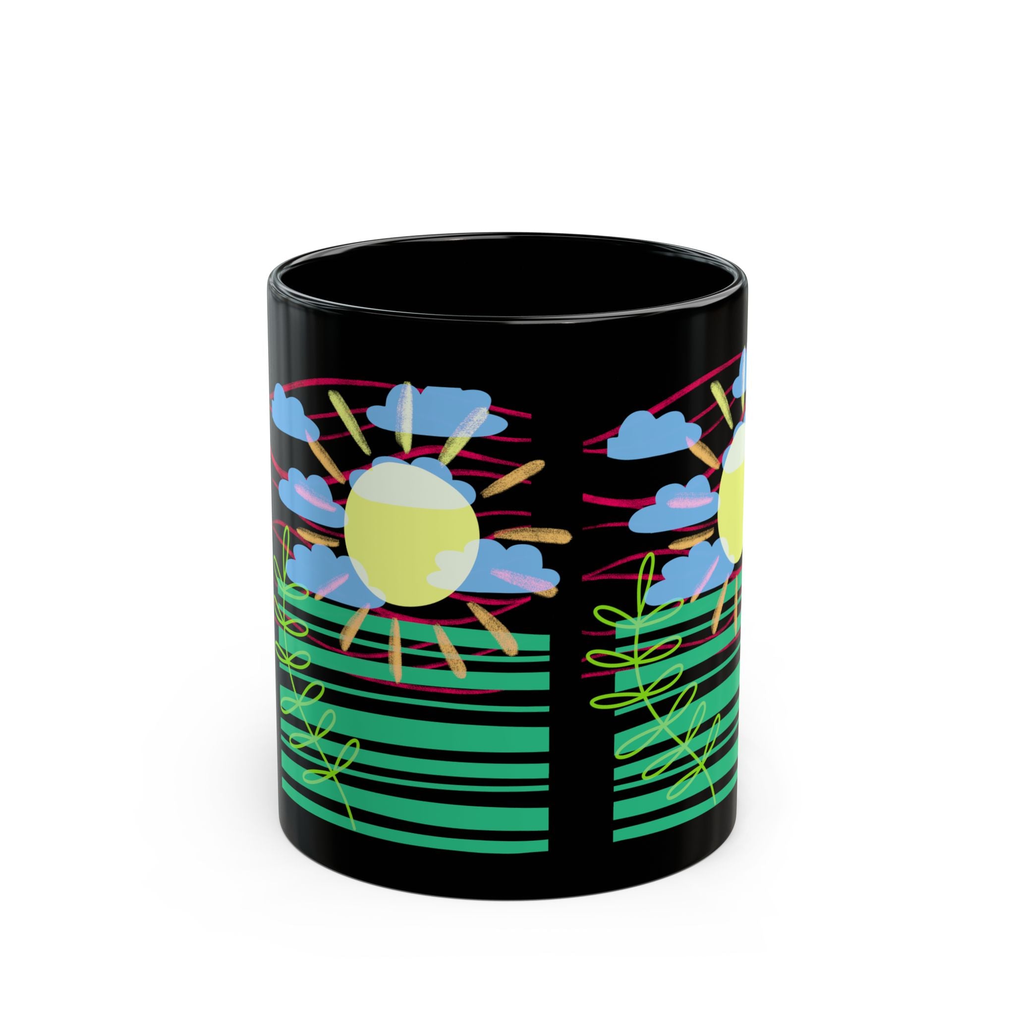 Sunshine Garden Mug – Colorful Coffee Cup for Tea Lovers, Home Décor, Gift for Her, Sunrise Artwork