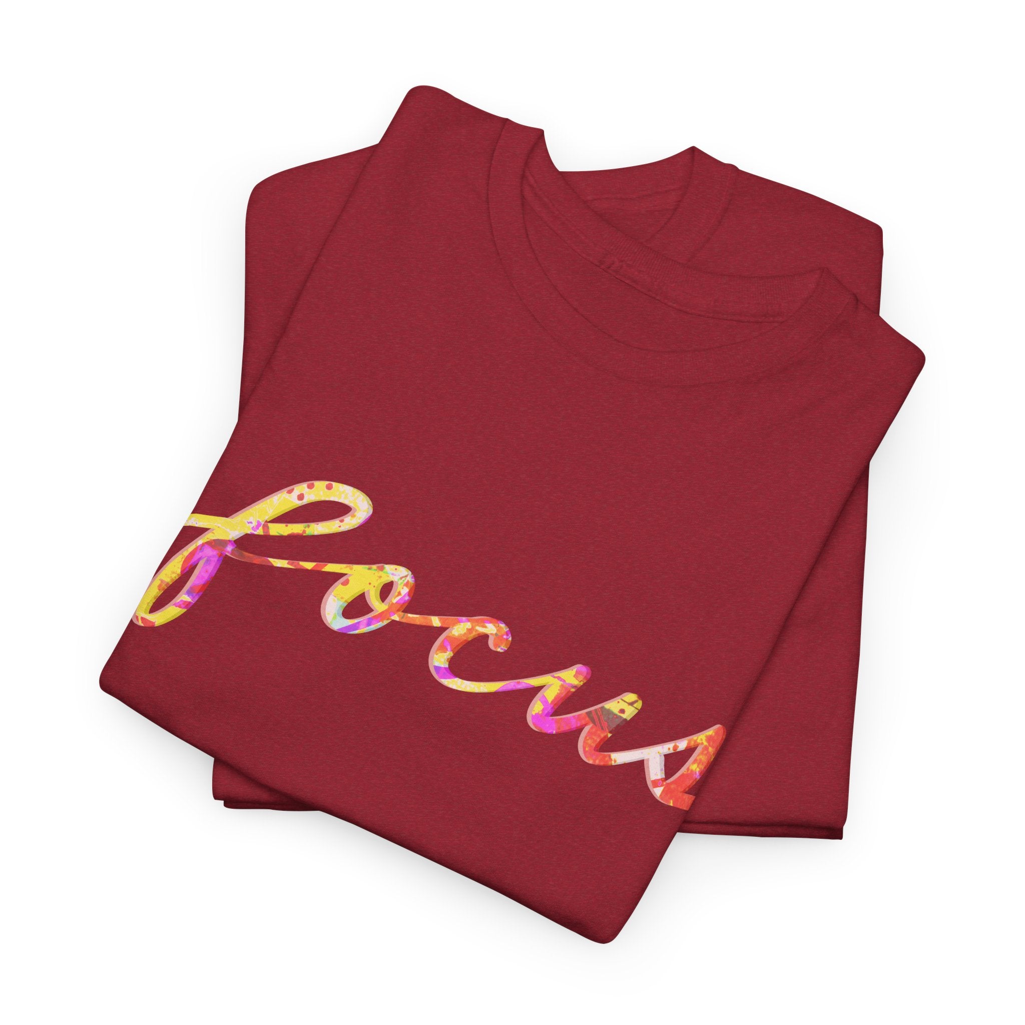 Focus Unisex Heavy Cotton Tee - Motivational Shirt for Mindfulness & Inspiration