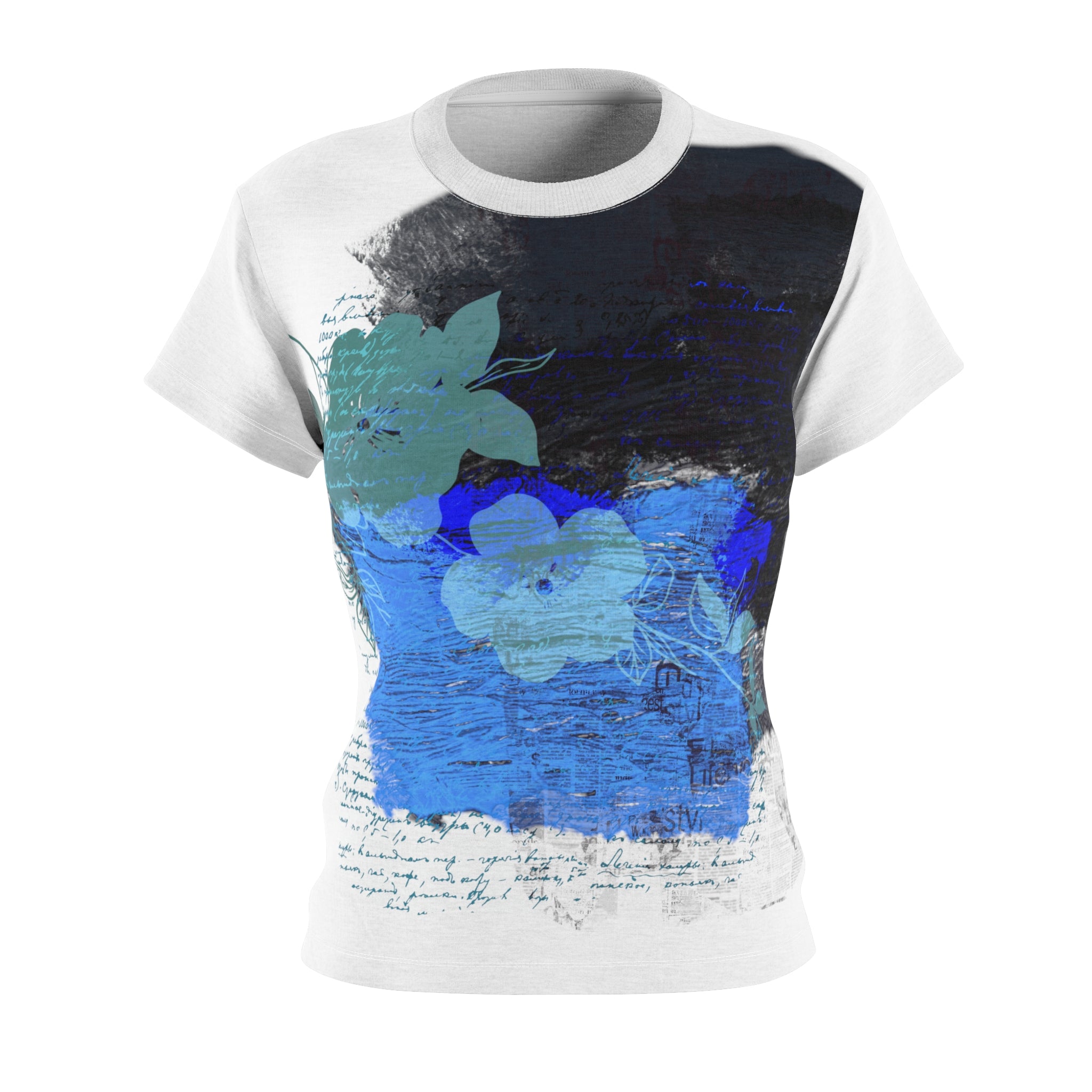 FLOWERY WRITING Women's Cut & Sew Tee (AOP)