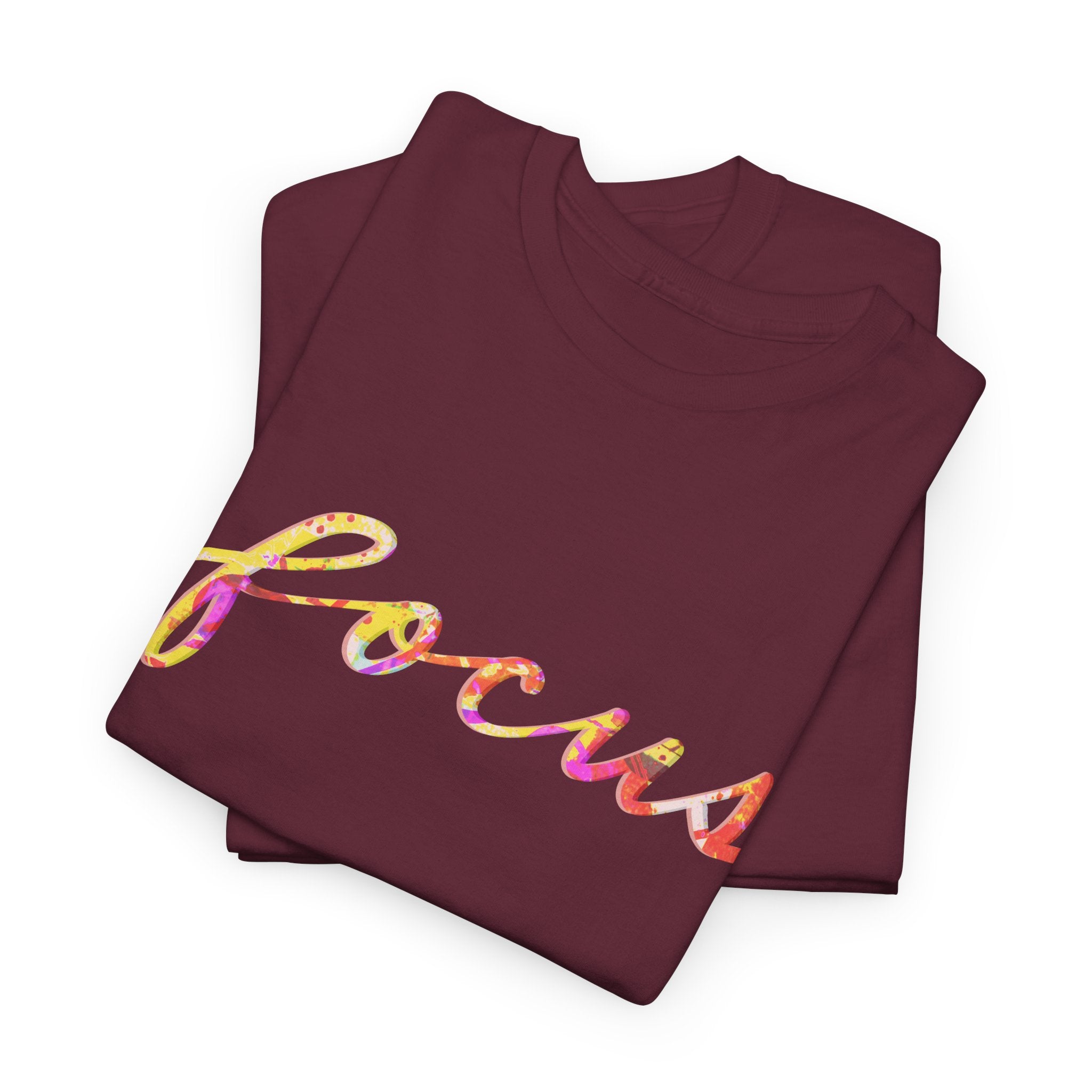 Focus Unisex Heavy Cotton Tee - Motivational Shirt for Mindfulness & Inspiration
