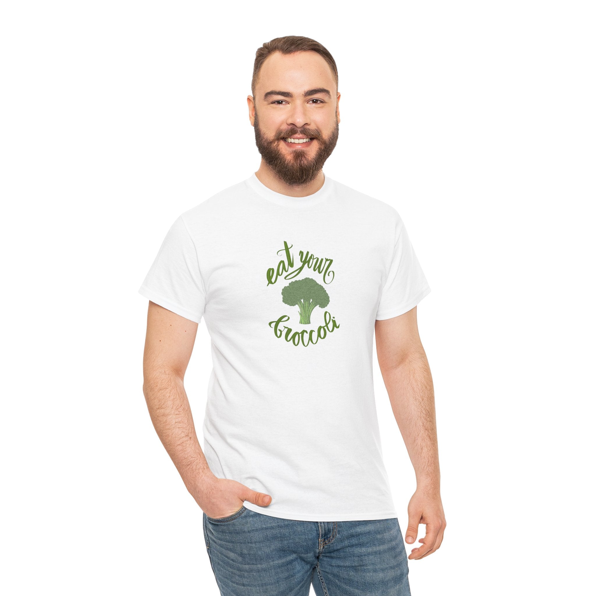 EAT YOUR BROCCOLI Unisex Heavy Cotton Tee