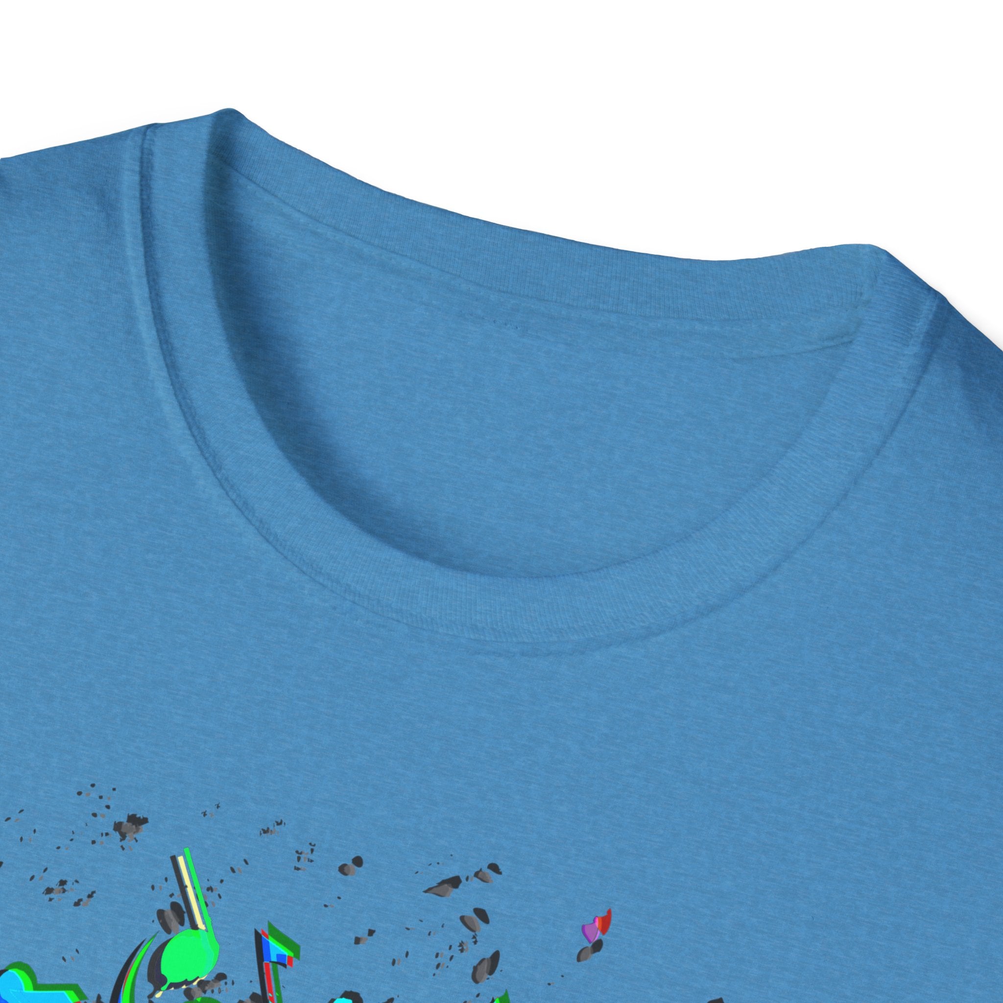 Vibrant Drummer's Splash Unisex Softstyle T-Shirt - Perfect for Musicians & Music Lovers