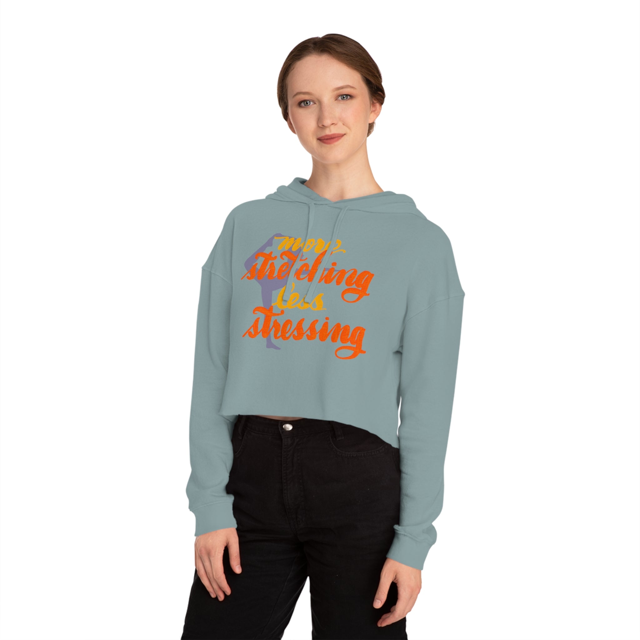 More Stretching, Less Stressing Cropped Hoodie for Women
