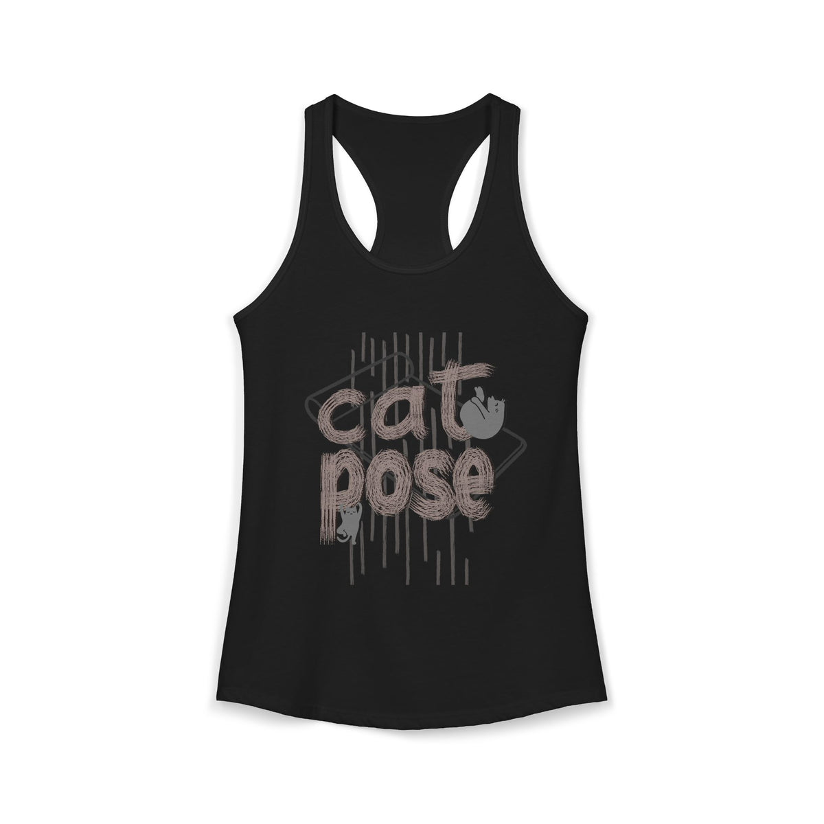 Cat Pose Women's Ideal Racerback Tank