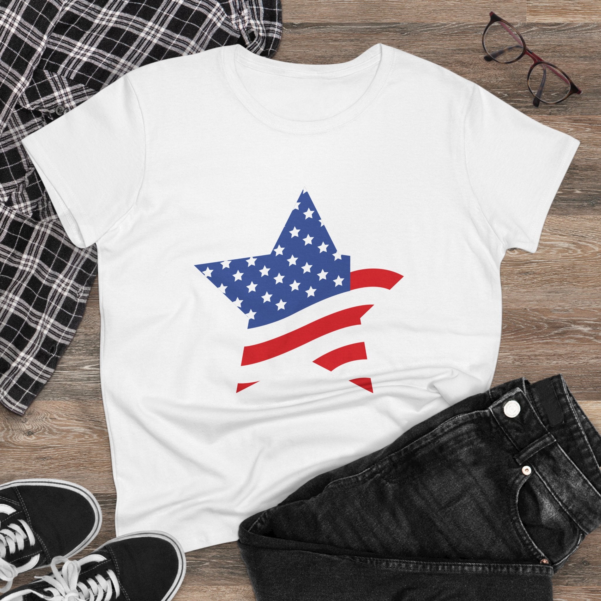 Patriotic Star Women's Cotton Tee